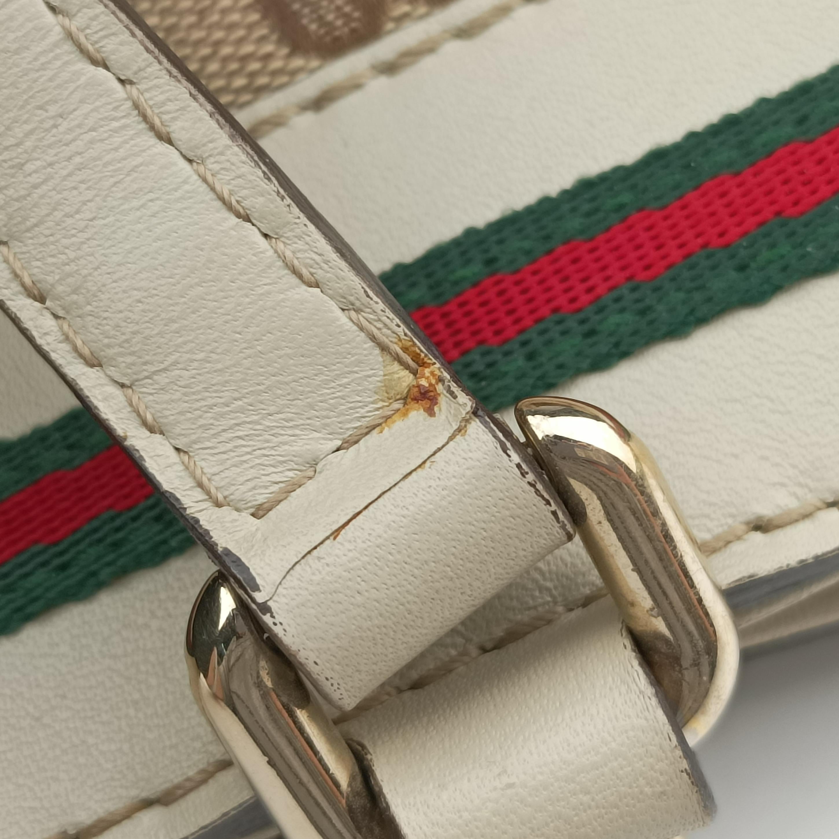 Pre-owned Gucci Guccissima Mayfair Beige×Multicolour canvas×leather 257063 handbag | stylenewstar