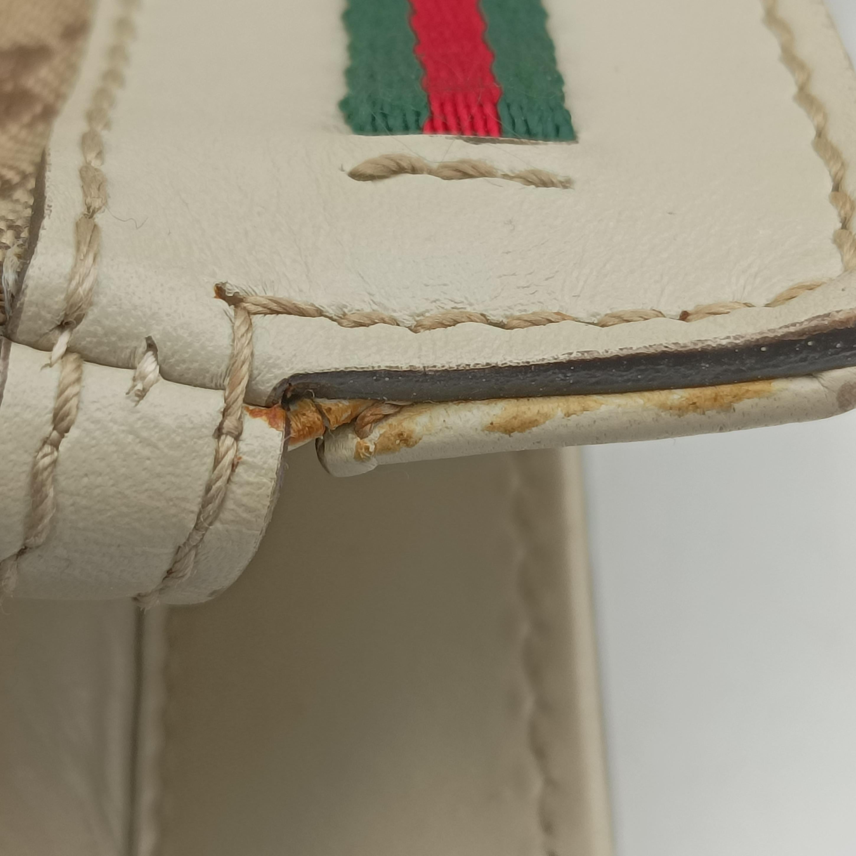 Pre-owned Gucci Guccissima Mayfair Beige×Multicolour canvas×leather 257063 handbag | stylenewstar