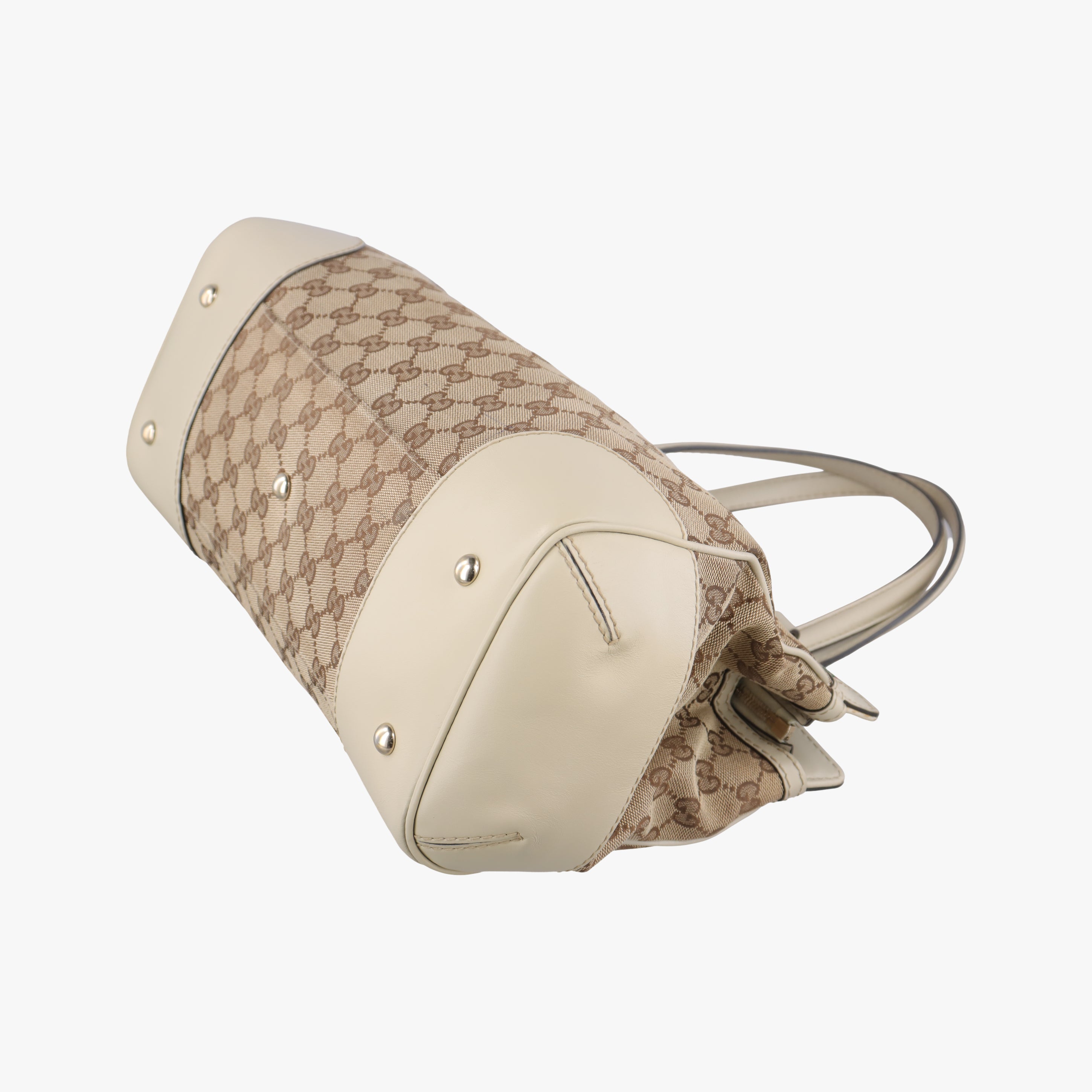 Pre-owned Gucci Guccissima Mayfair Beige×Multicolour canvas×leather 257063 handbag | stylenewstar