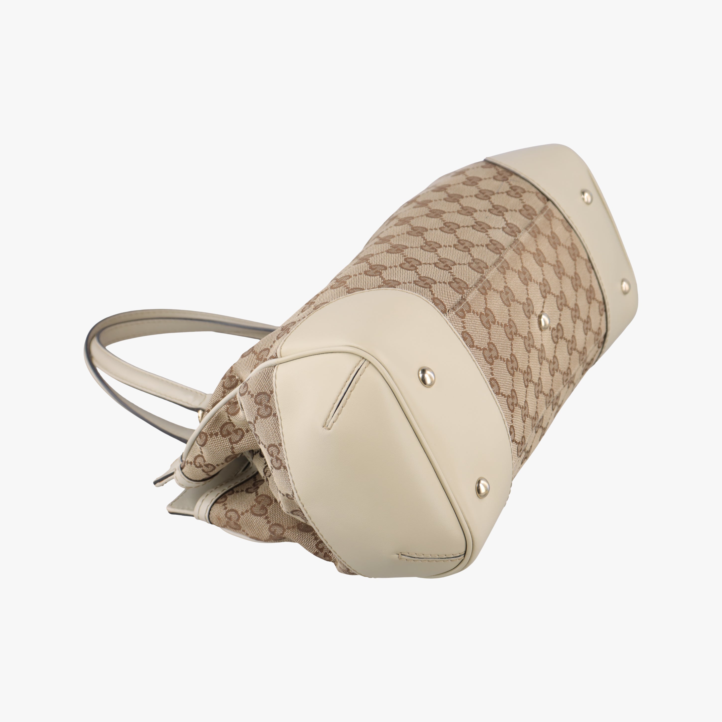 Pre-owned Gucci Guccissima Mayfair Beige×Multicolour canvas×leather 257063 handbag | stylenewstar