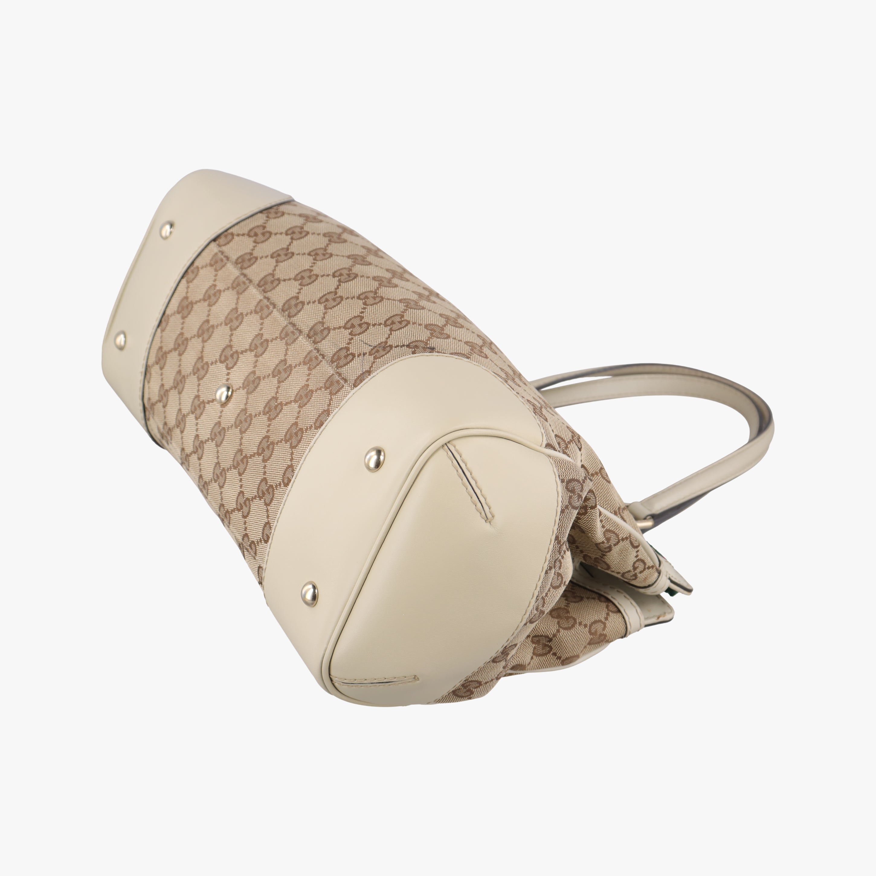 Pre-owned Gucci Guccissima Mayfair Beige×Multicolour canvas×leather 257063 handbag | stylenewstar