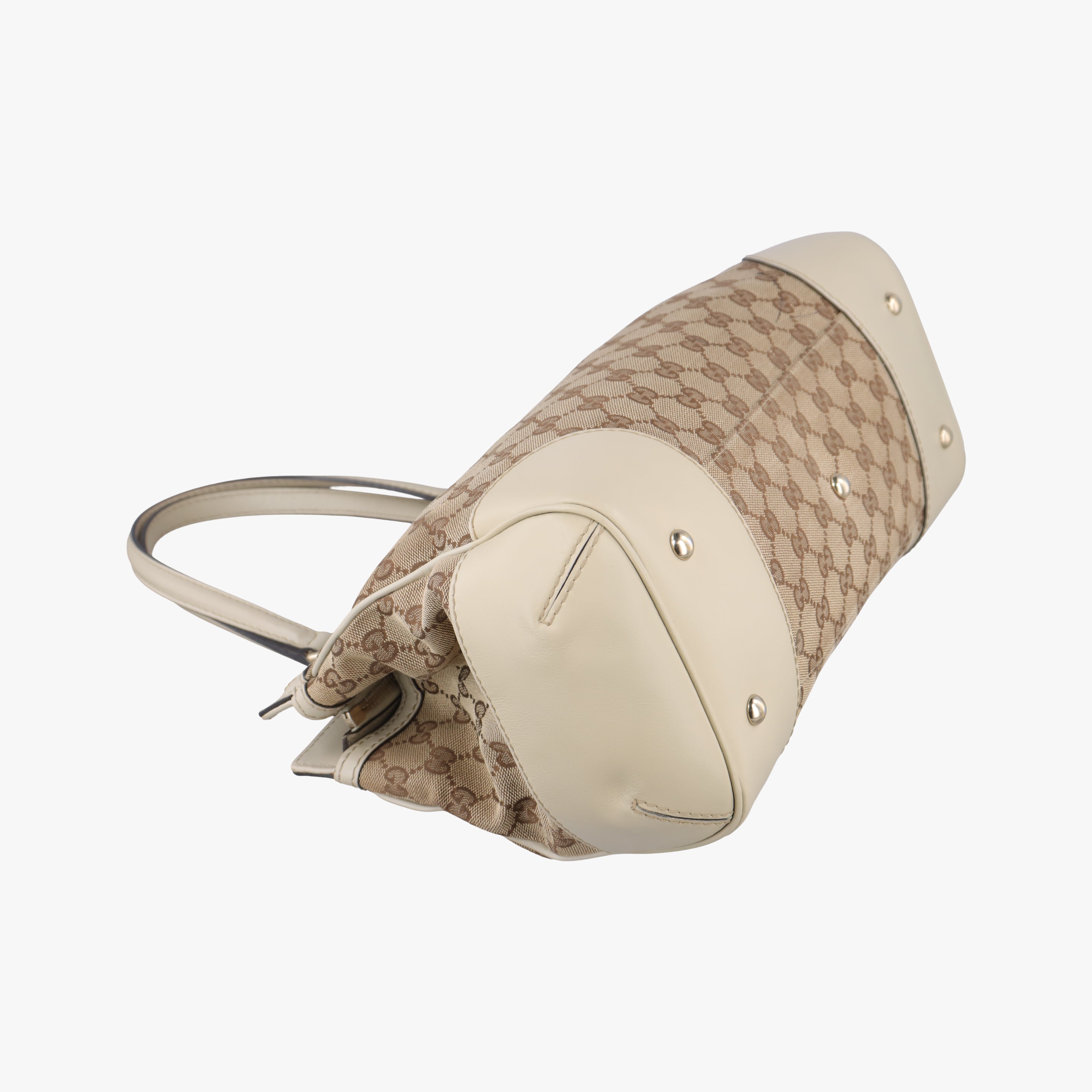 Pre-owned Gucci Guccissima Mayfair Beige×Multicolour canvas×leather 257063 handbag | stylenewstar
