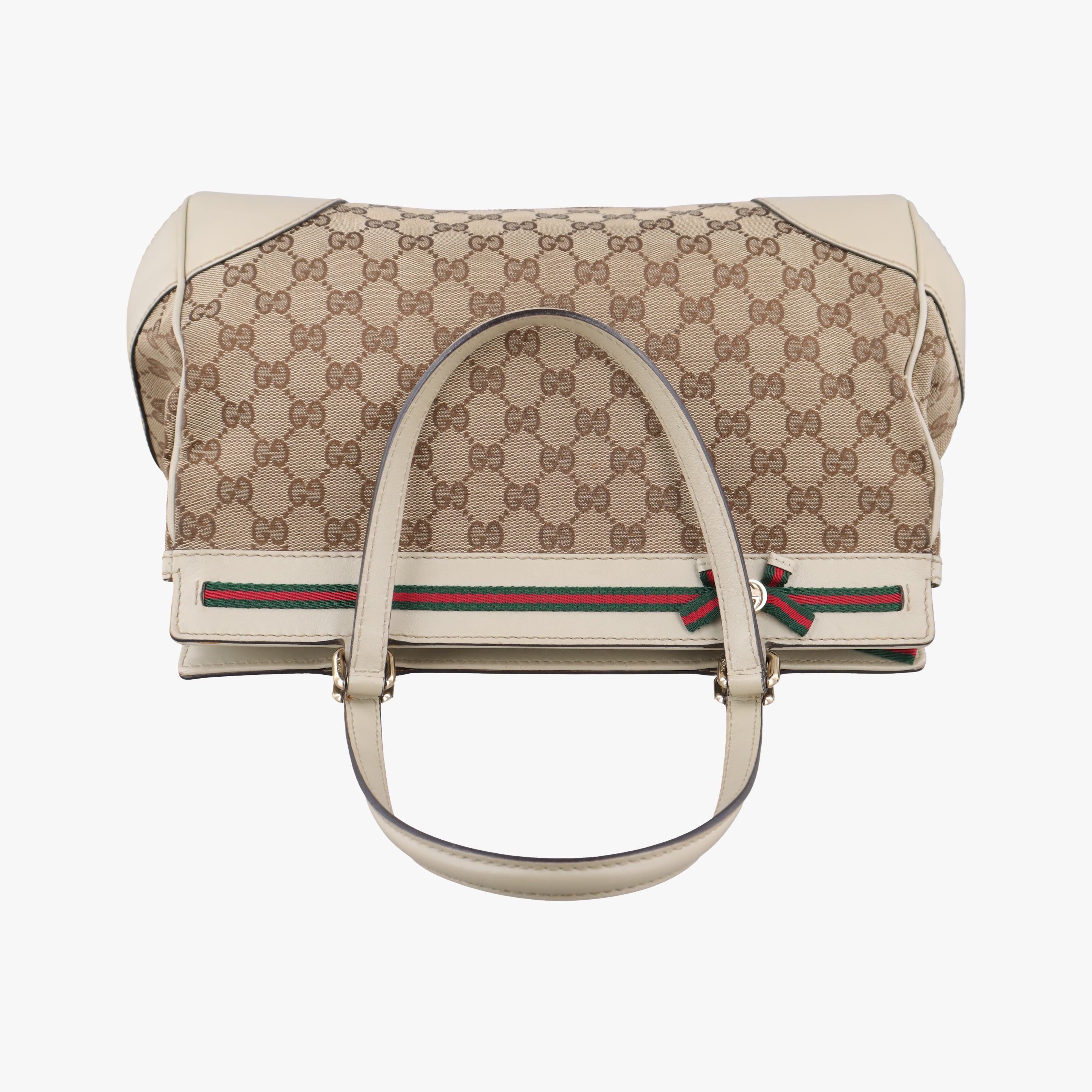 Pre-owned Gucci Guccissima Mayfair Beige×Multicolour canvas×leather 257063 handbag | stylenewstar