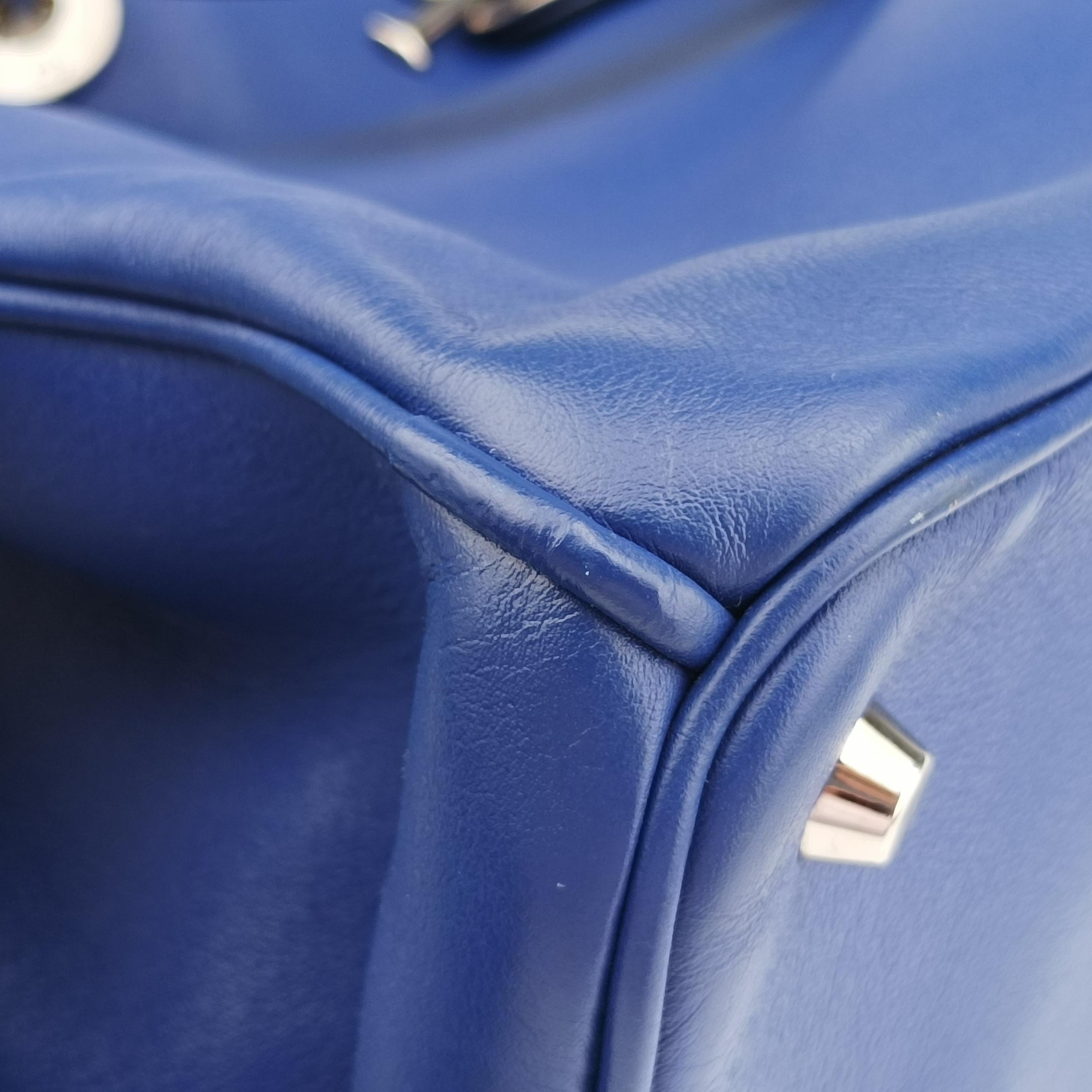 Pre-owned Christian Dior Diorissimo Blue Leather  shoulderbag | stylenewstar
