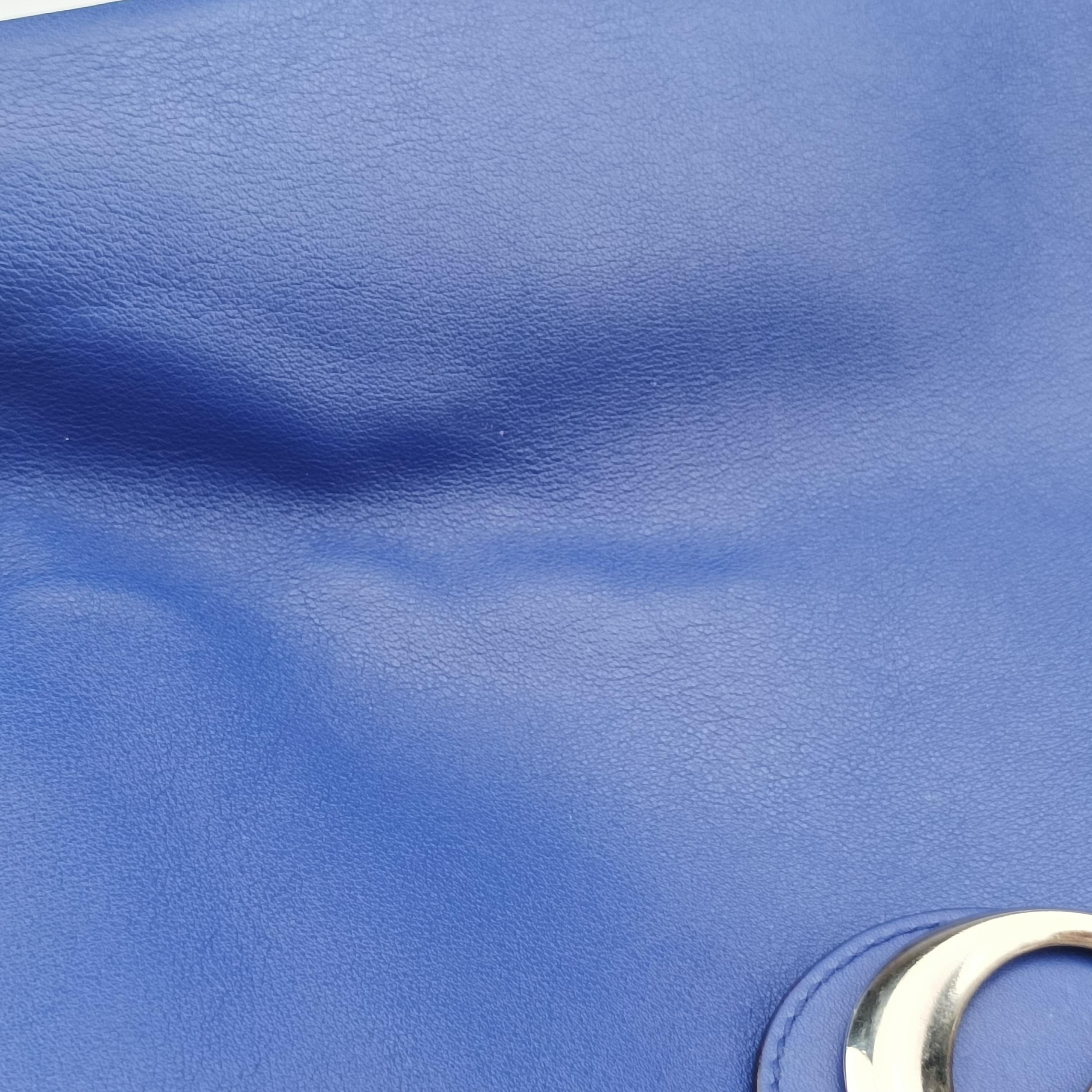 Pre-owned Christian Dior Diorissimo Blue Leather  shoulderbag | stylenewstar