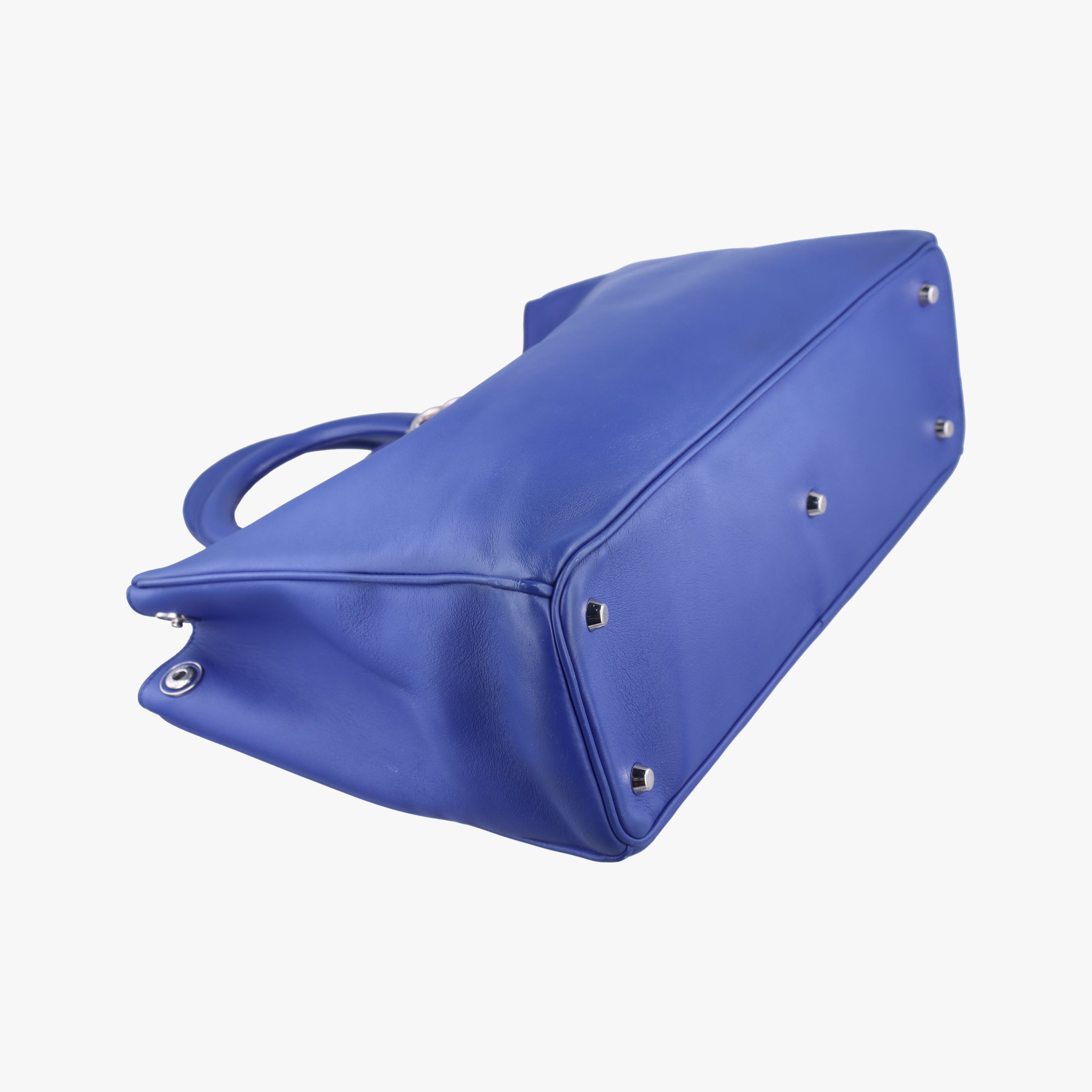 Pre-owned Christian Dior Diorissimo Blue Leather  shoulderbag | stylenewstar