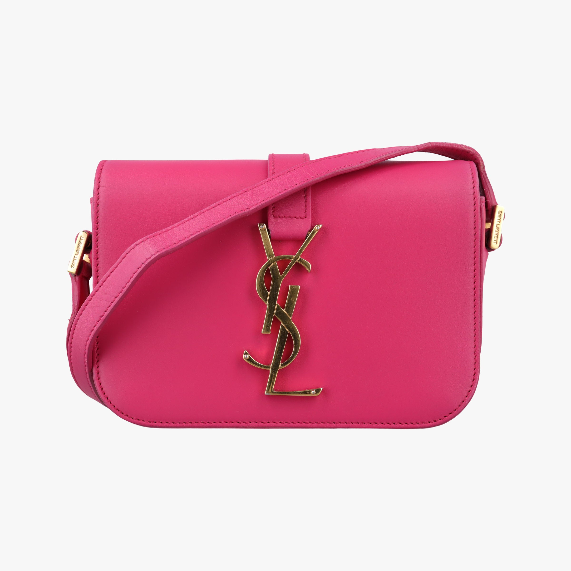 Pre-owned Yves Saint Laurent monogram university Pink Leather 367079 shoulderbag | stylenewstar