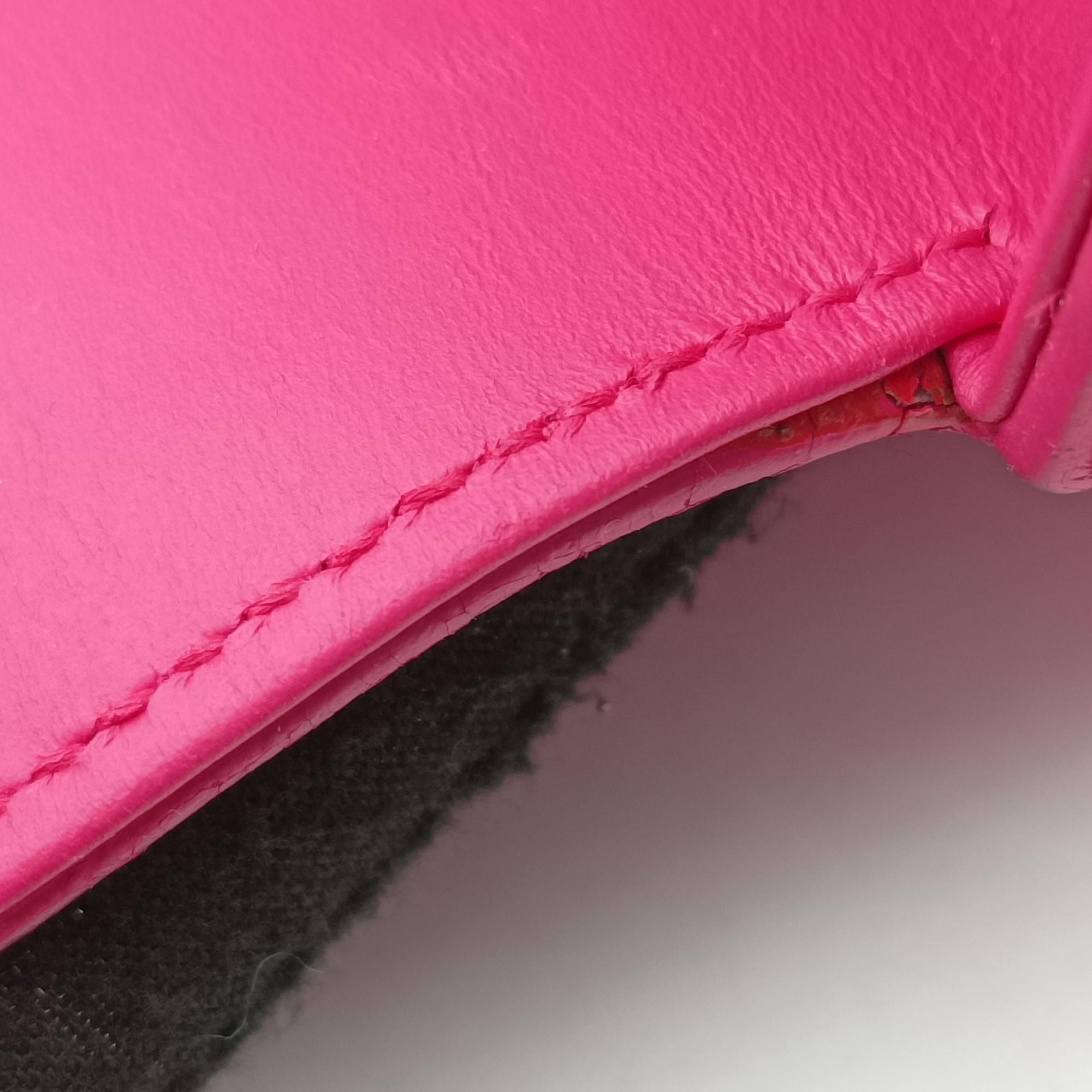 Pre-owned Yves Saint Laurent monogram university Pink Leather 367079 shoulderbag | stylenewstar