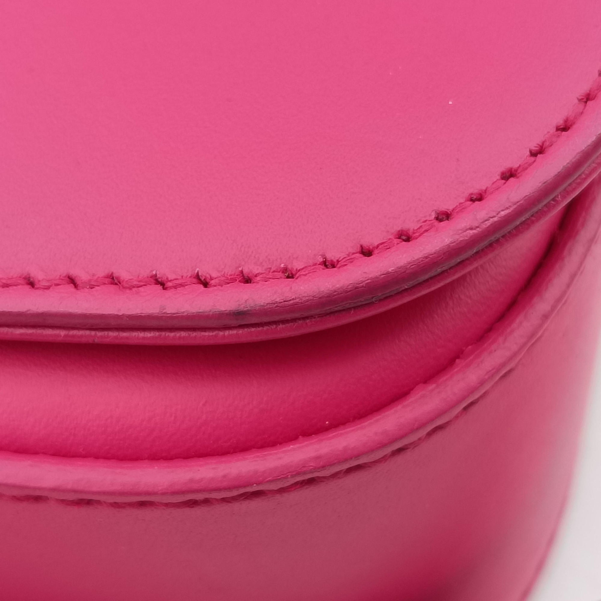 Pre-owned Yves Saint Laurent monogram university Pink Leather 367079 shoulderbag | stylenewstar