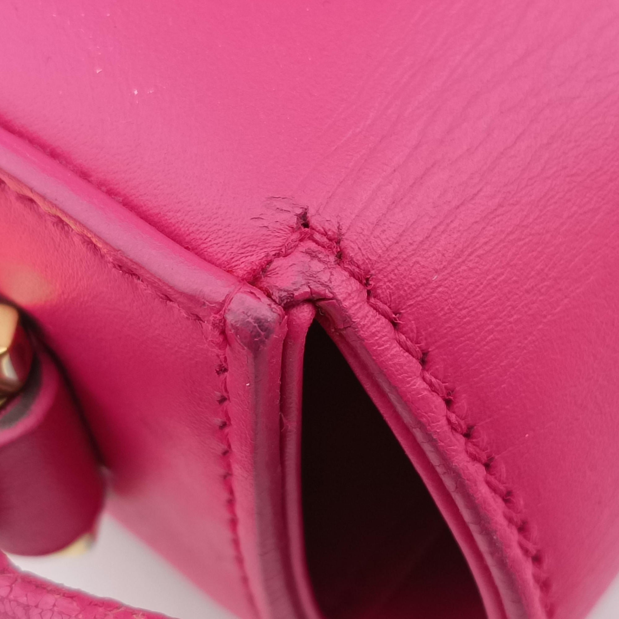 Pre-owned Yves Saint Laurent monogram university Pink Leather 367079 shoulderbag | stylenewstar