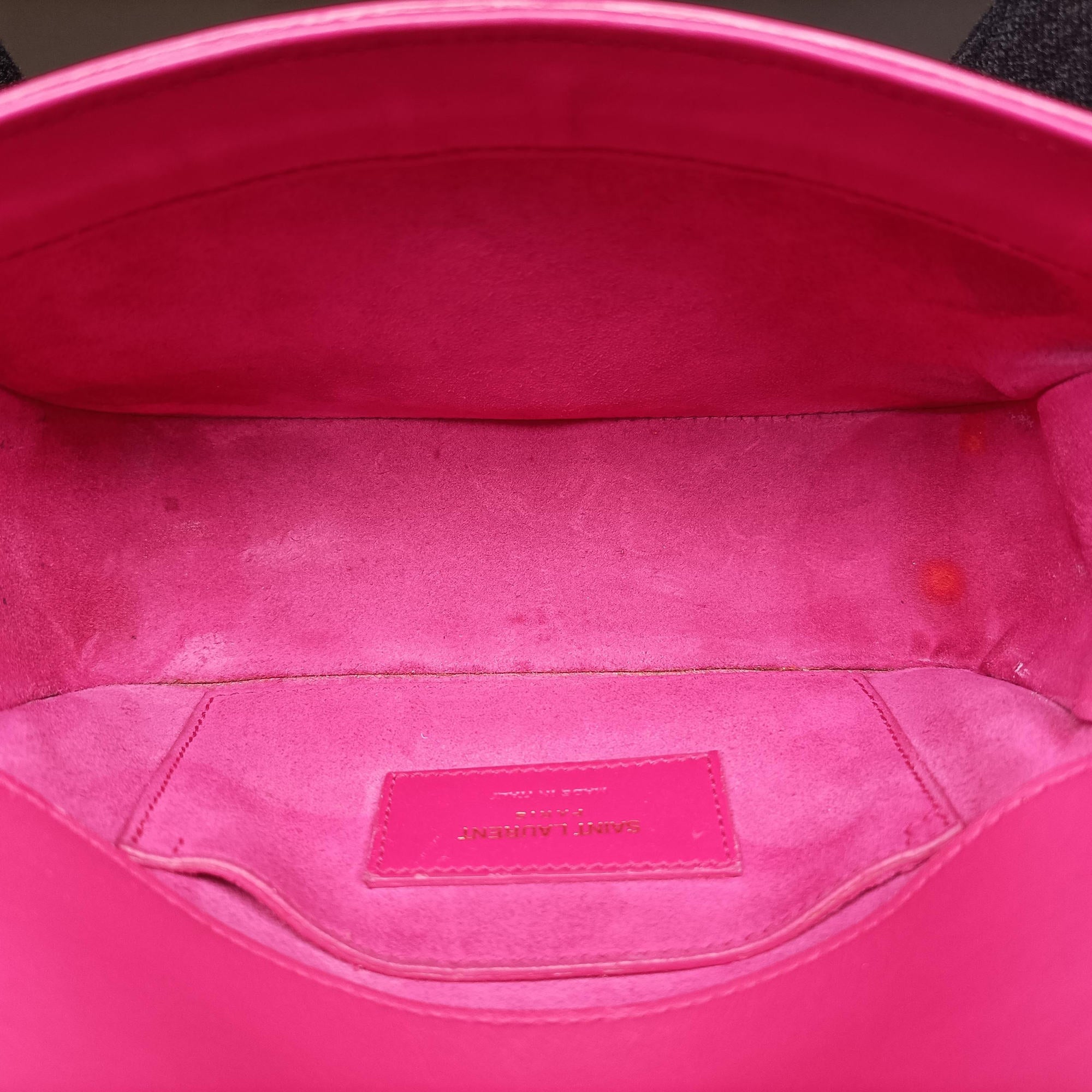 Pre-owned Yves Saint Laurent monogram university Pink Leather 367079 shoulderbag | stylenewstar