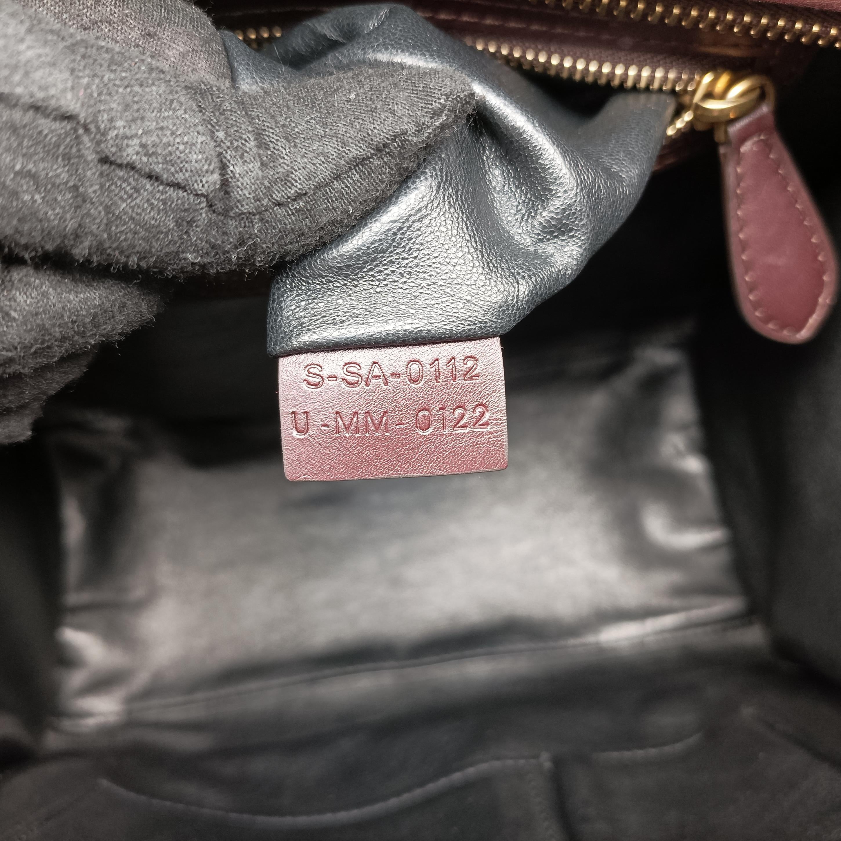 Pre-owned Celine Luggage Micro shopper Green×burgundy×Black Leather×suede  handbag | stylenewstar