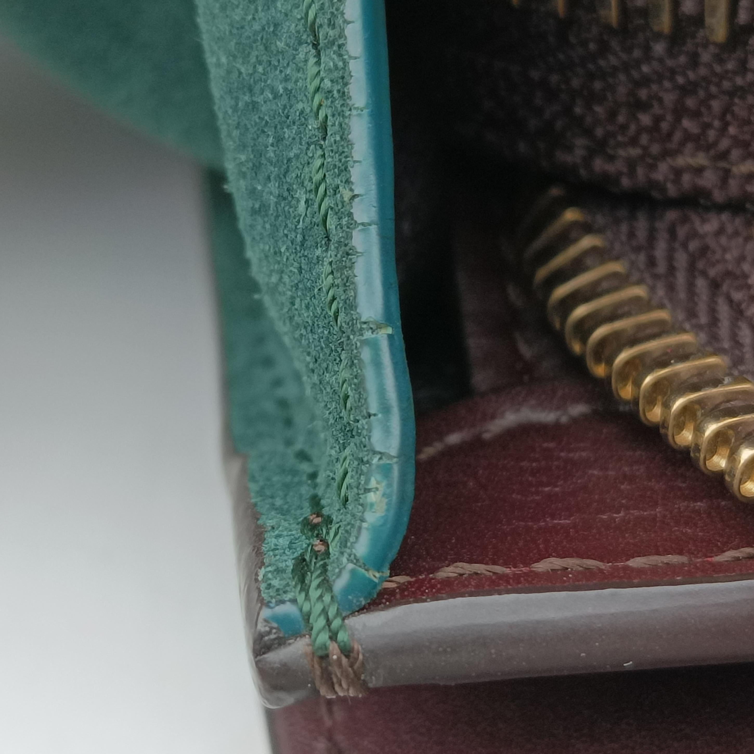 Pre-owned Celine Luggage Micro shopper Green×burgundy×Black Leather×suede  handbag | stylenewstar