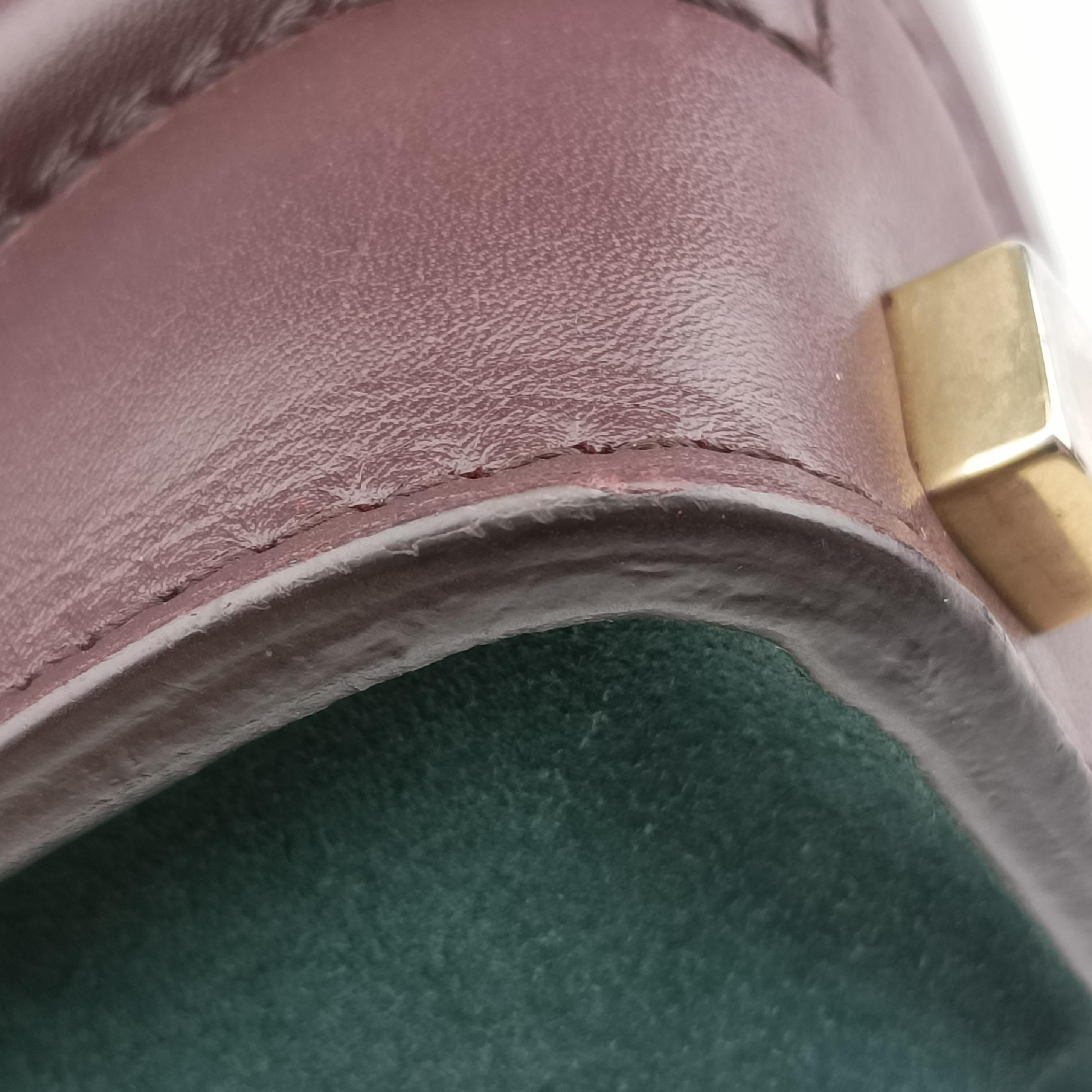 Pre-owned Celine Luggage Micro shopper Green×burgundy×Black Leather×suede  handbag | stylenewstar