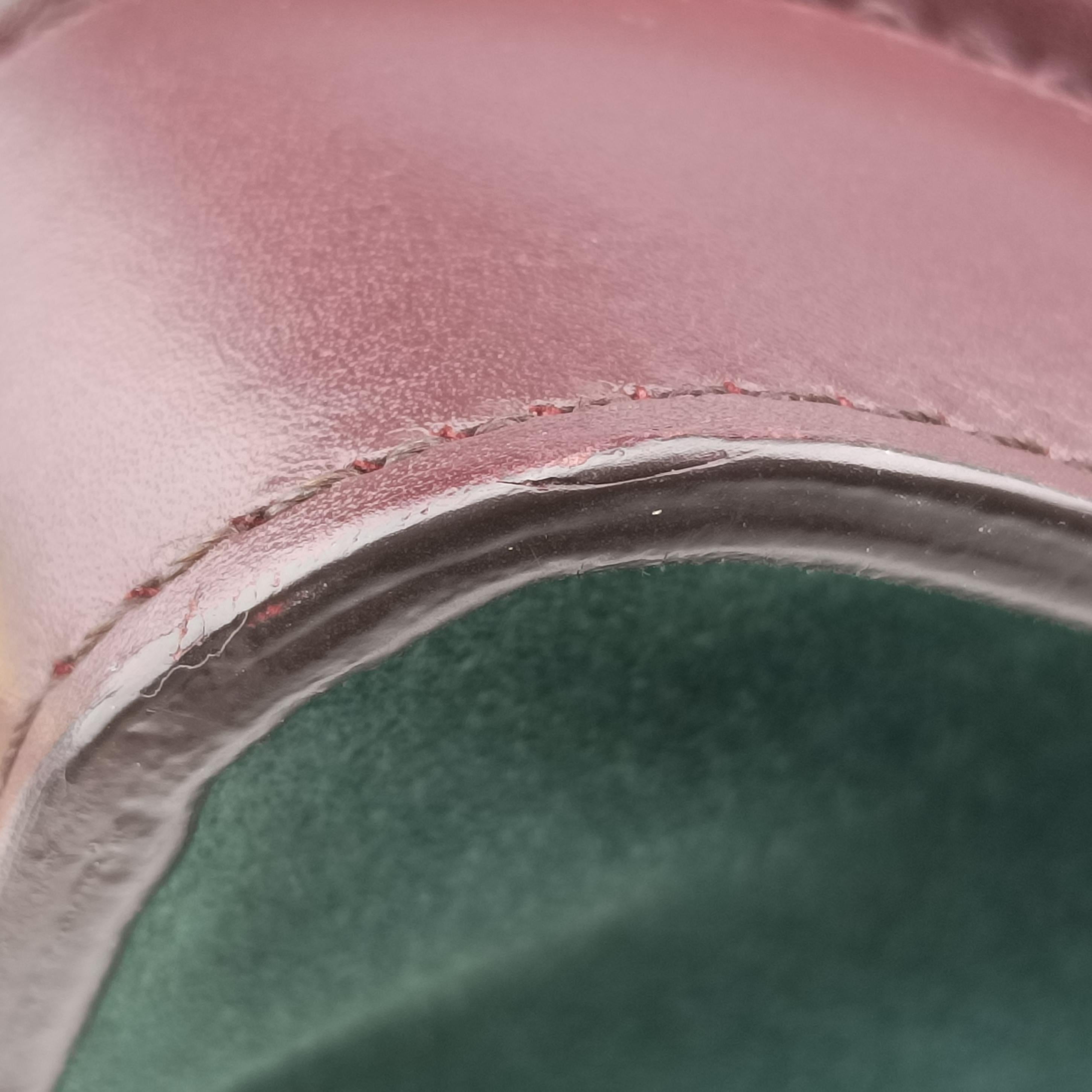 Pre-owned Celine Luggage Micro shopper Green×burgundy×Black Leather×suede  handbag | stylenewstar