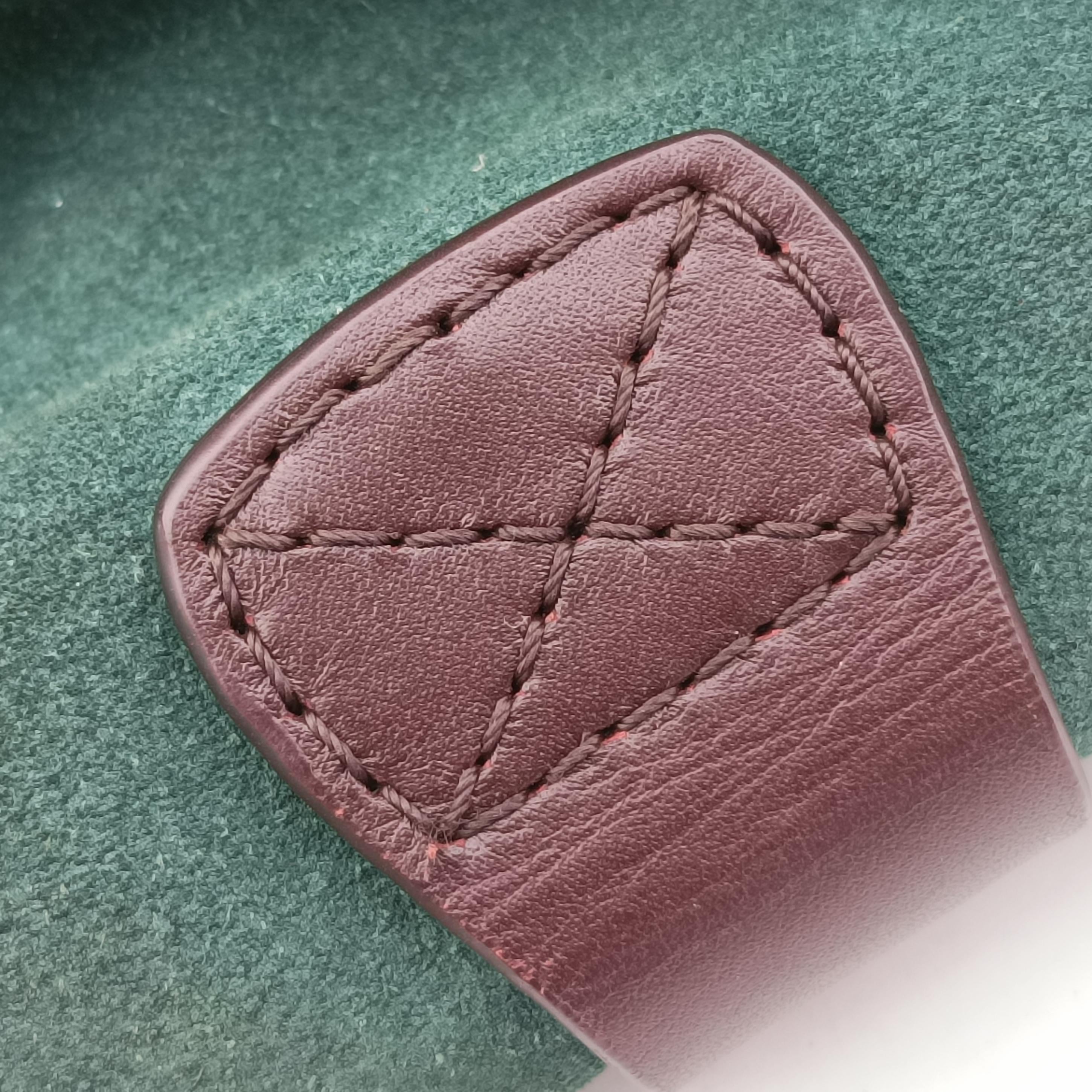 Pre-owned Celine Luggage Micro shopper Green×burgundy×Black Leather×suede  handbag | stylenewstar