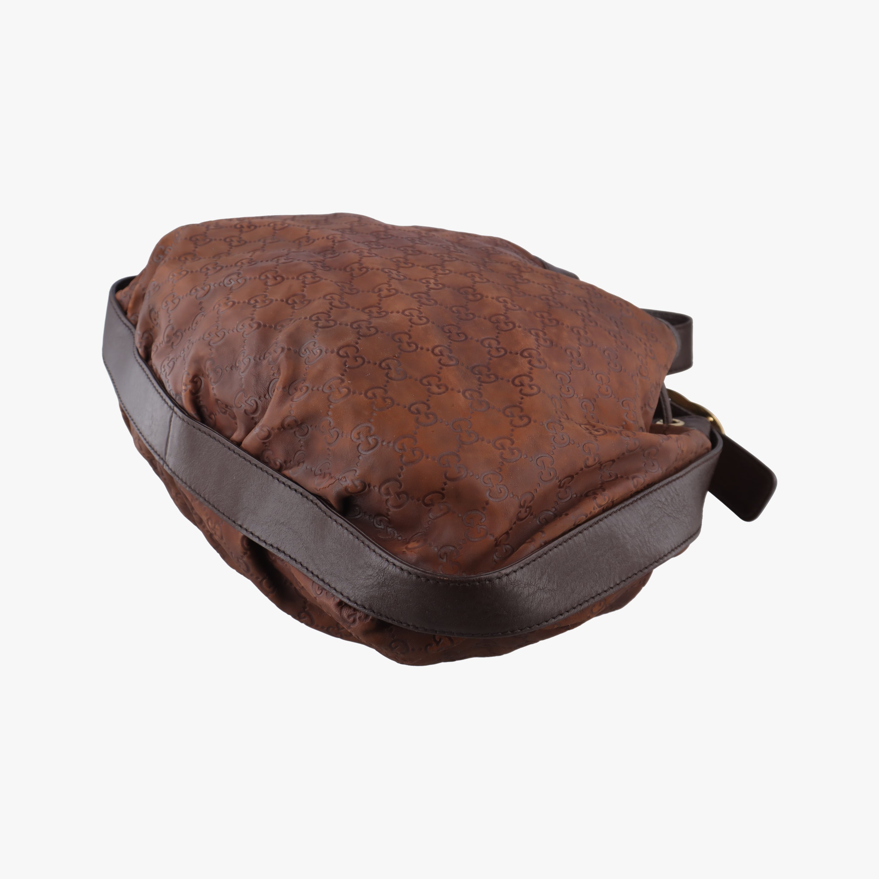 Pre-owned Gucci Guccissima Interlocking Icon Hobo Brown leather 223951 shoulderbag | stylenewstar