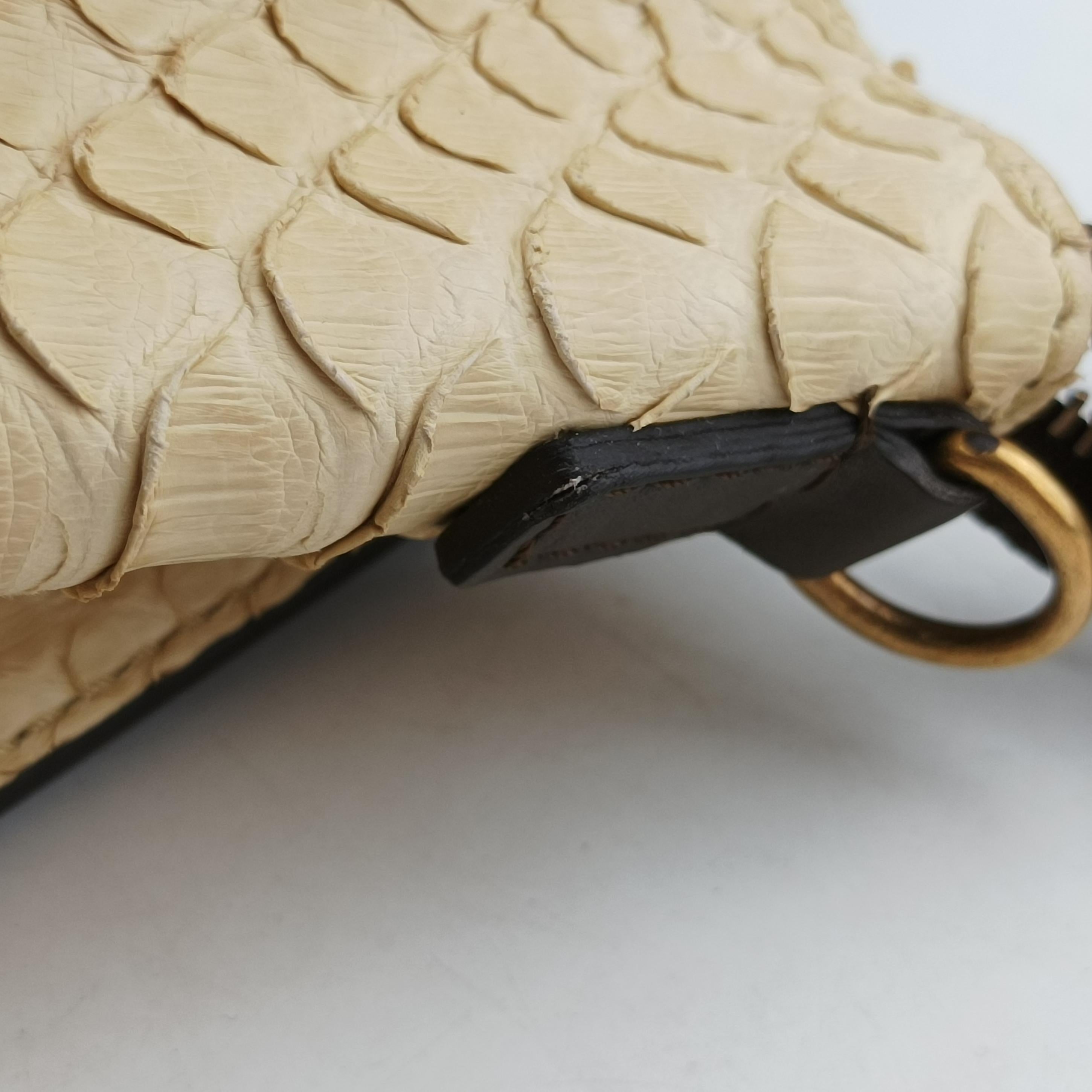Vintage Celine luggage nano shopper Blue×white×Brown snakeskin  shoulderbag | stylenewstar