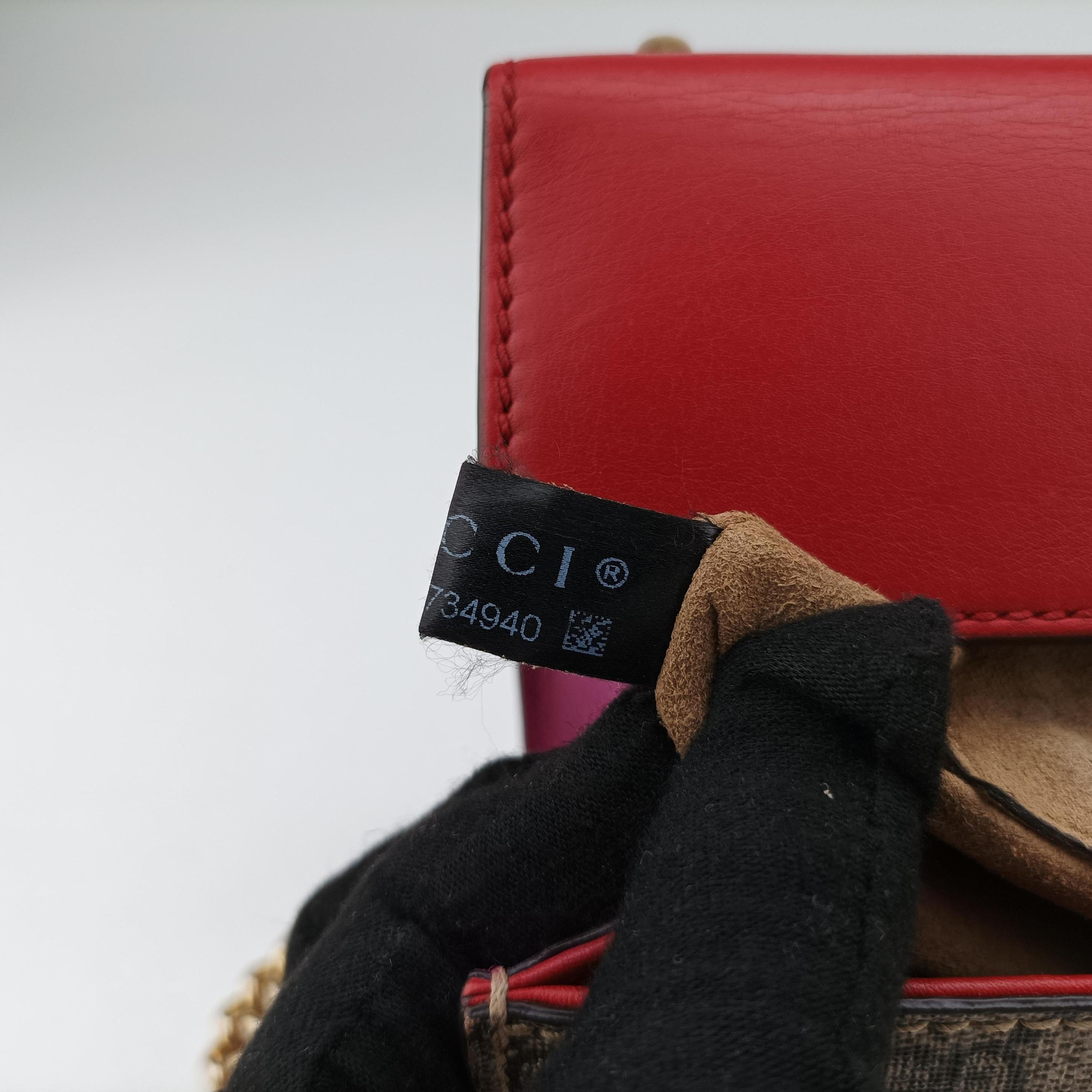 Pre-owned Gucci Padlock beige×red×pink PVC coated canvas×leather 409487 shoulderbag | stylenewstar