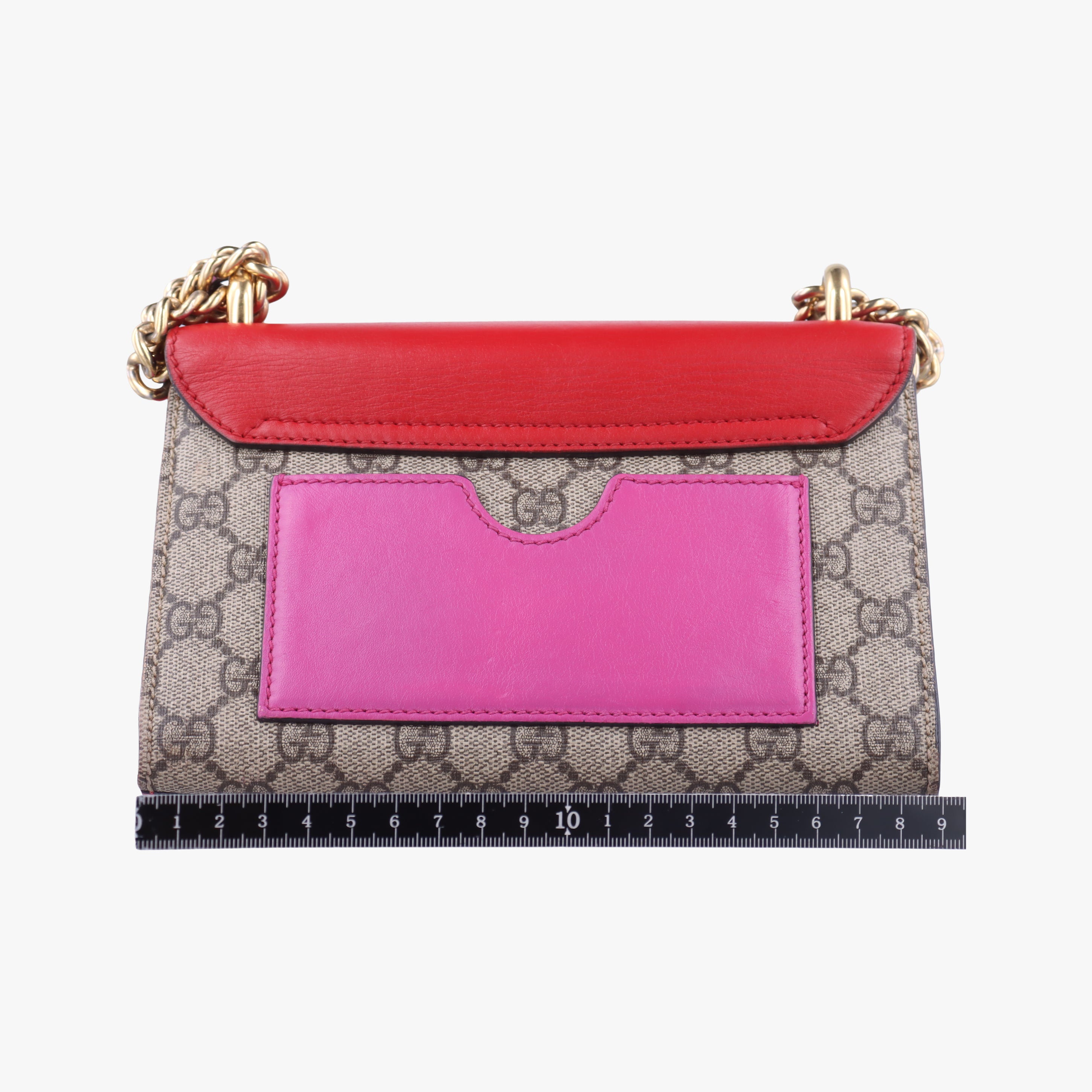 Pre-owned Gucci Padlock beige×red×pink PVC coated canvas×leather 409487 shoulderbag | stylenewstar