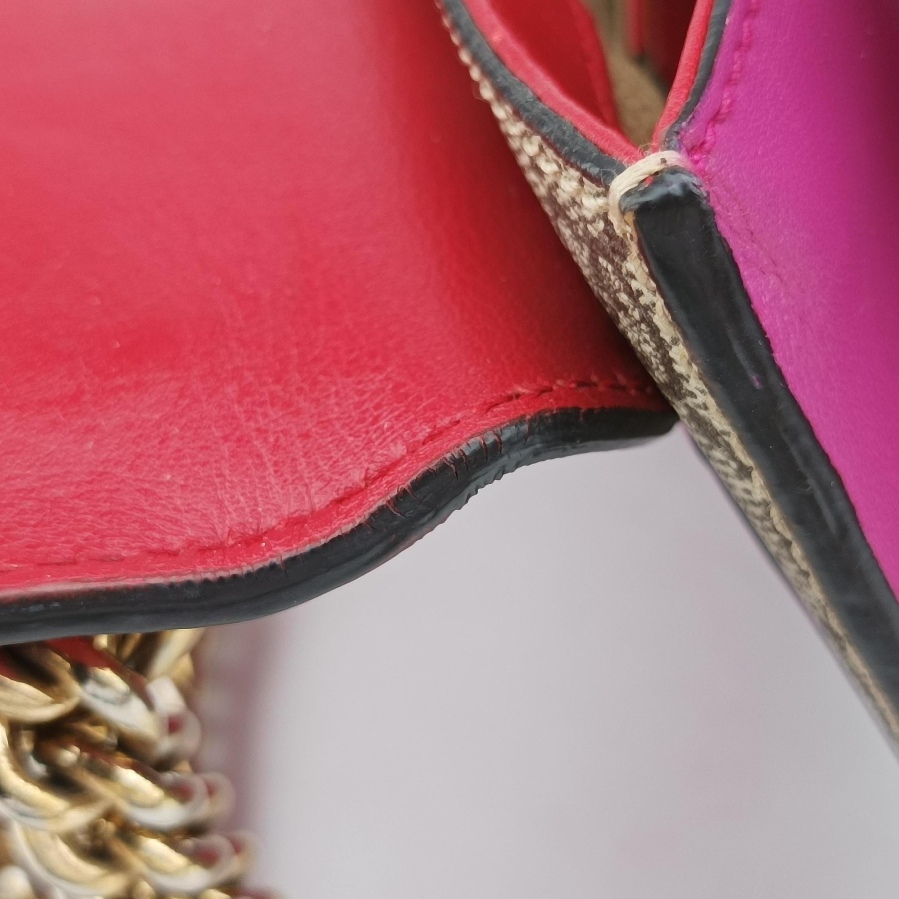 Pre-owned Gucci Padlock beige×red×pink PVC coated canvas×leather 409487 shoulderbag | stylenewstar