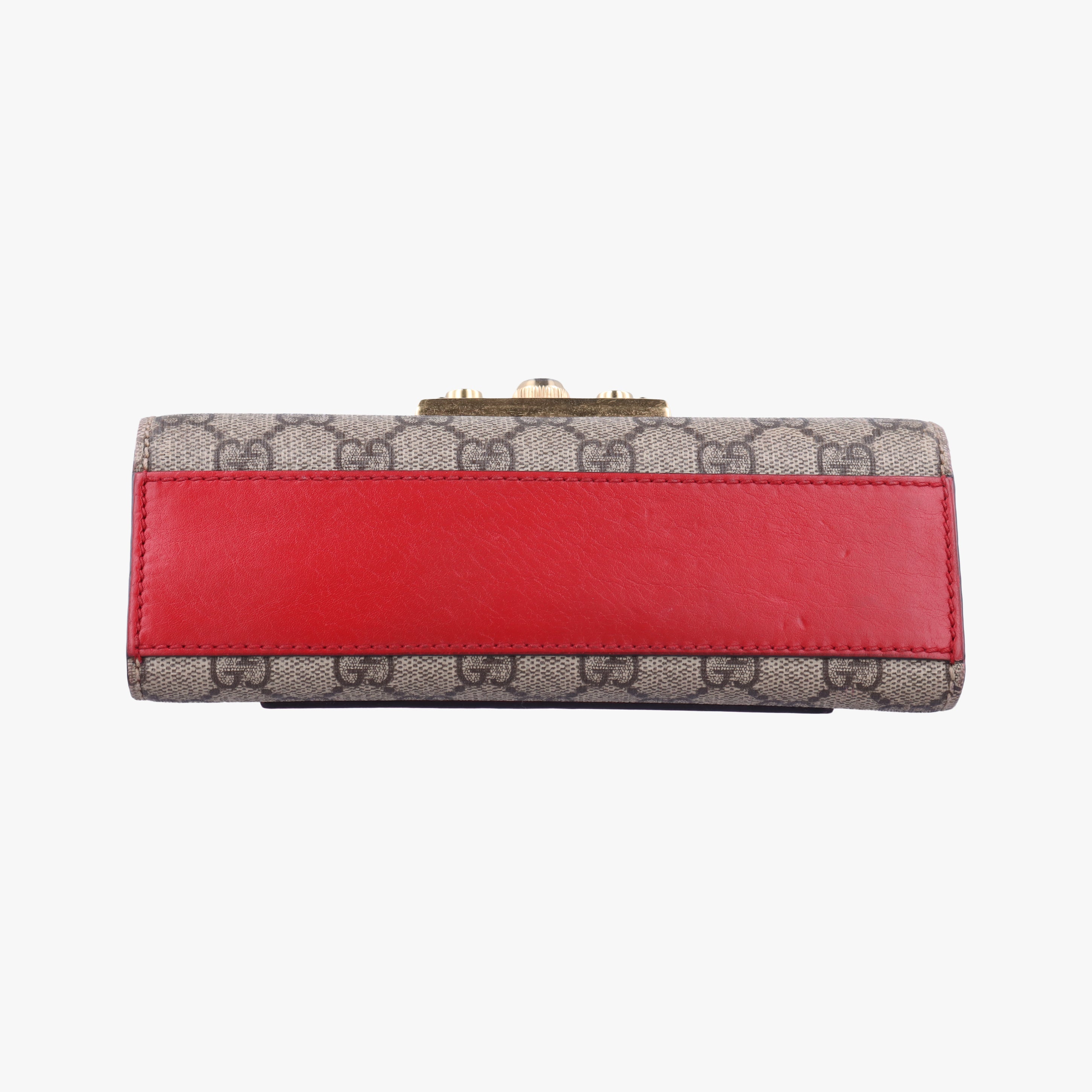 Pre-owned Gucci Padlock beige×red×pink PVC coated canvas×leather 409487 shoulderbag | stylenewstar