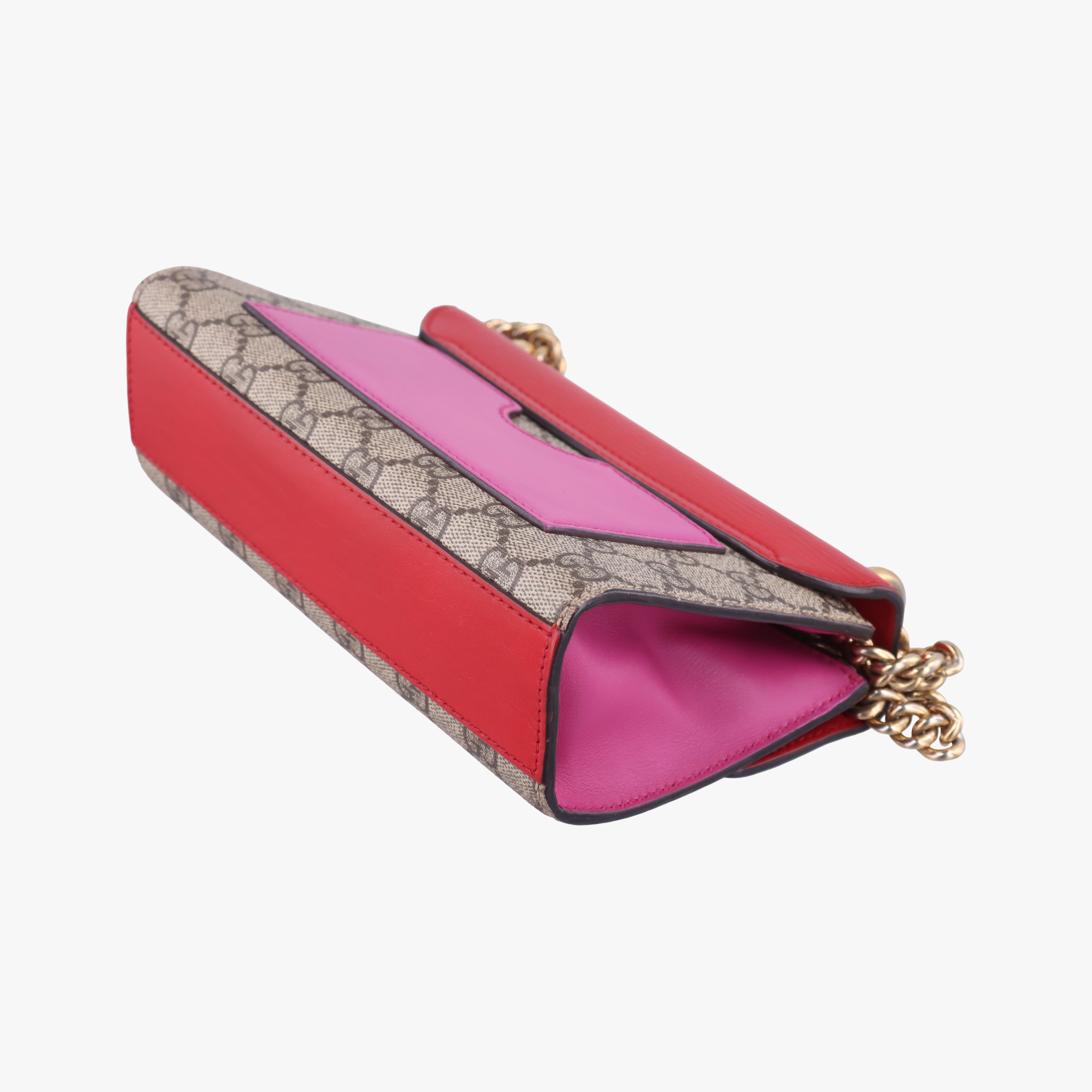 Pre-owned Gucci Padlock beige×red×pink PVC coated canvas×leather 409487 shoulderbag | stylenewstar