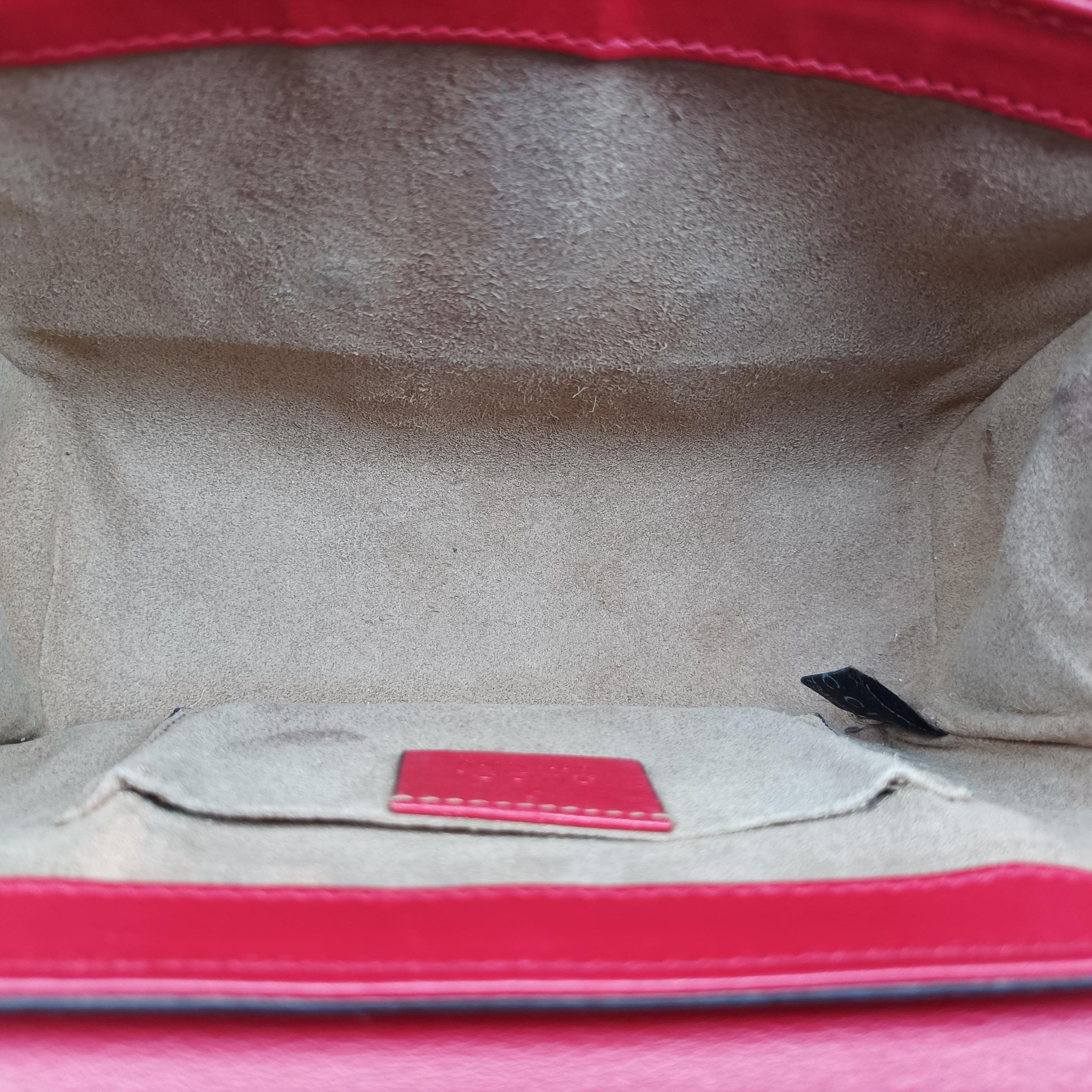 Pre-owned Gucci Padlock beige×red×pink PVC coated canvas×leather 409487 shoulderbag | stylenewstar