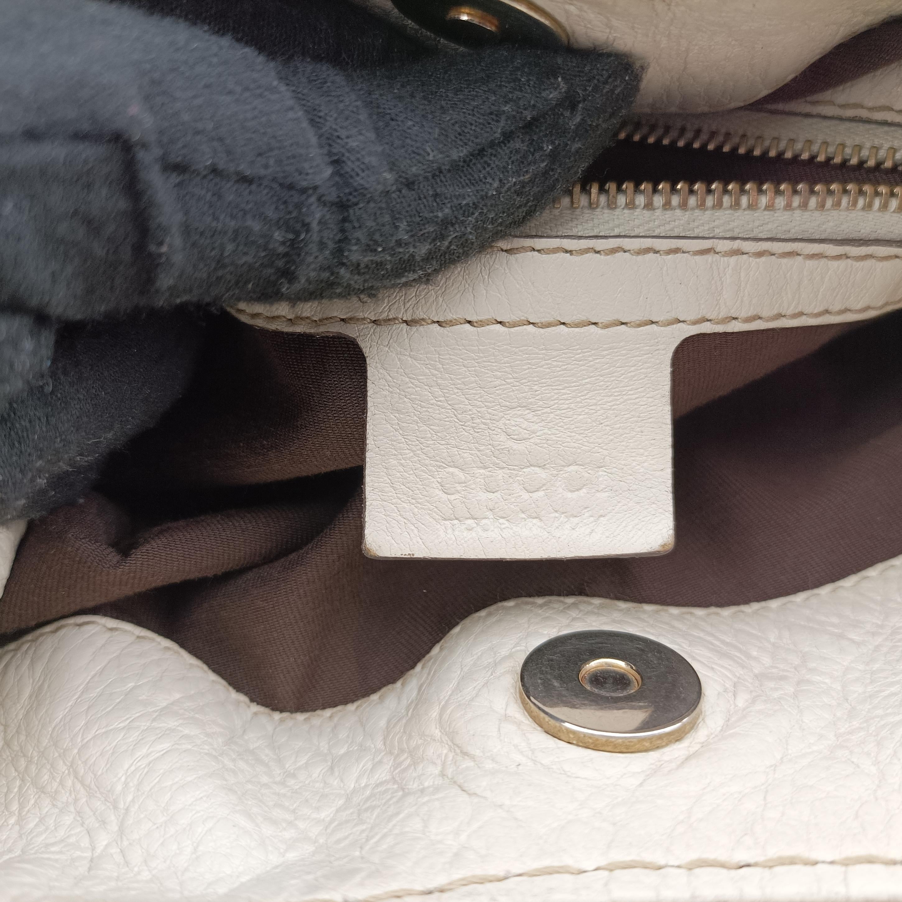 Pre-owned Gucci Charlotte WhitexBeide canvas×leather 203503 shoulderbag | stylenewstar
