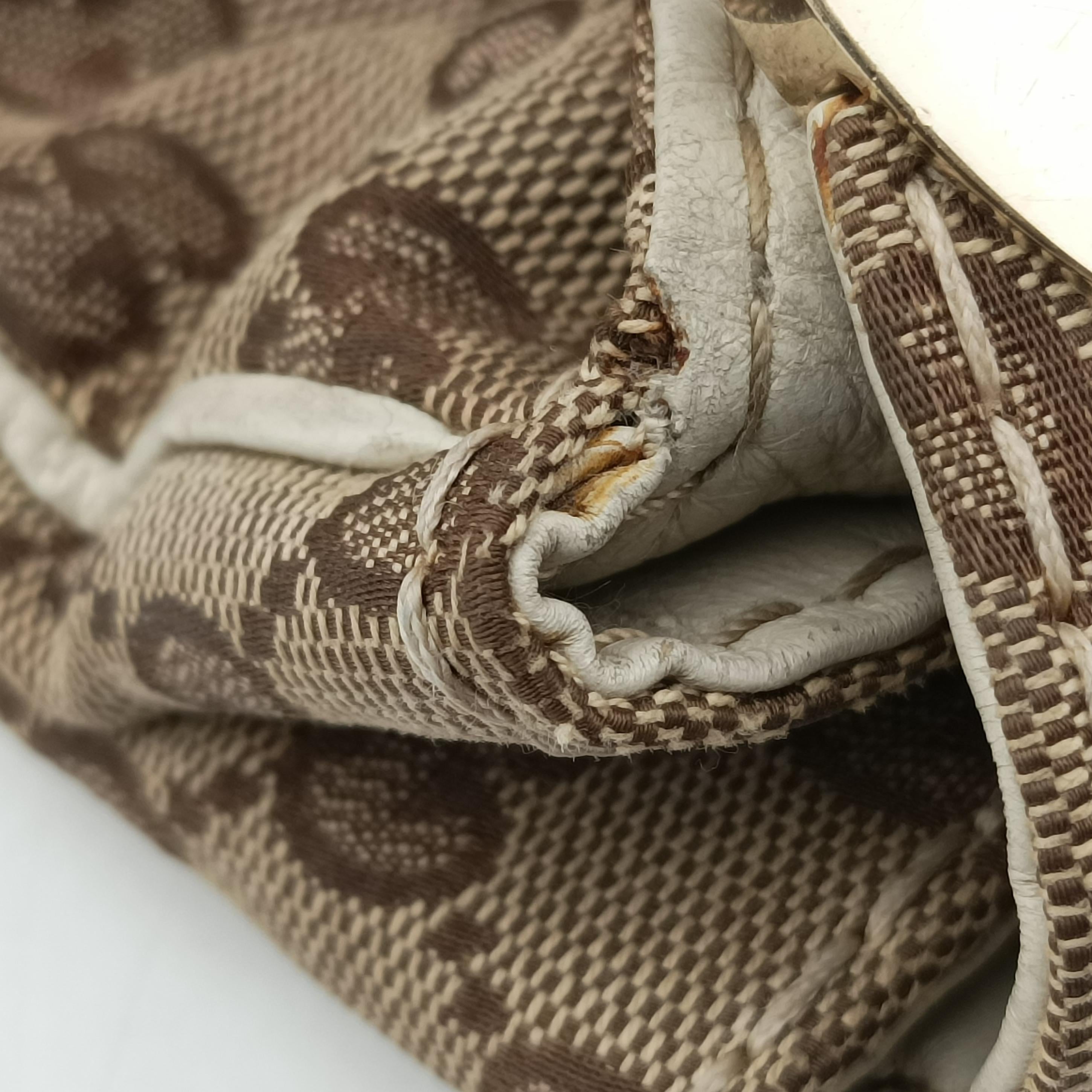 Pre-owned Gucci Charlotte WhitexBeide canvas×leather 203503 shoulderbag | stylenewstar