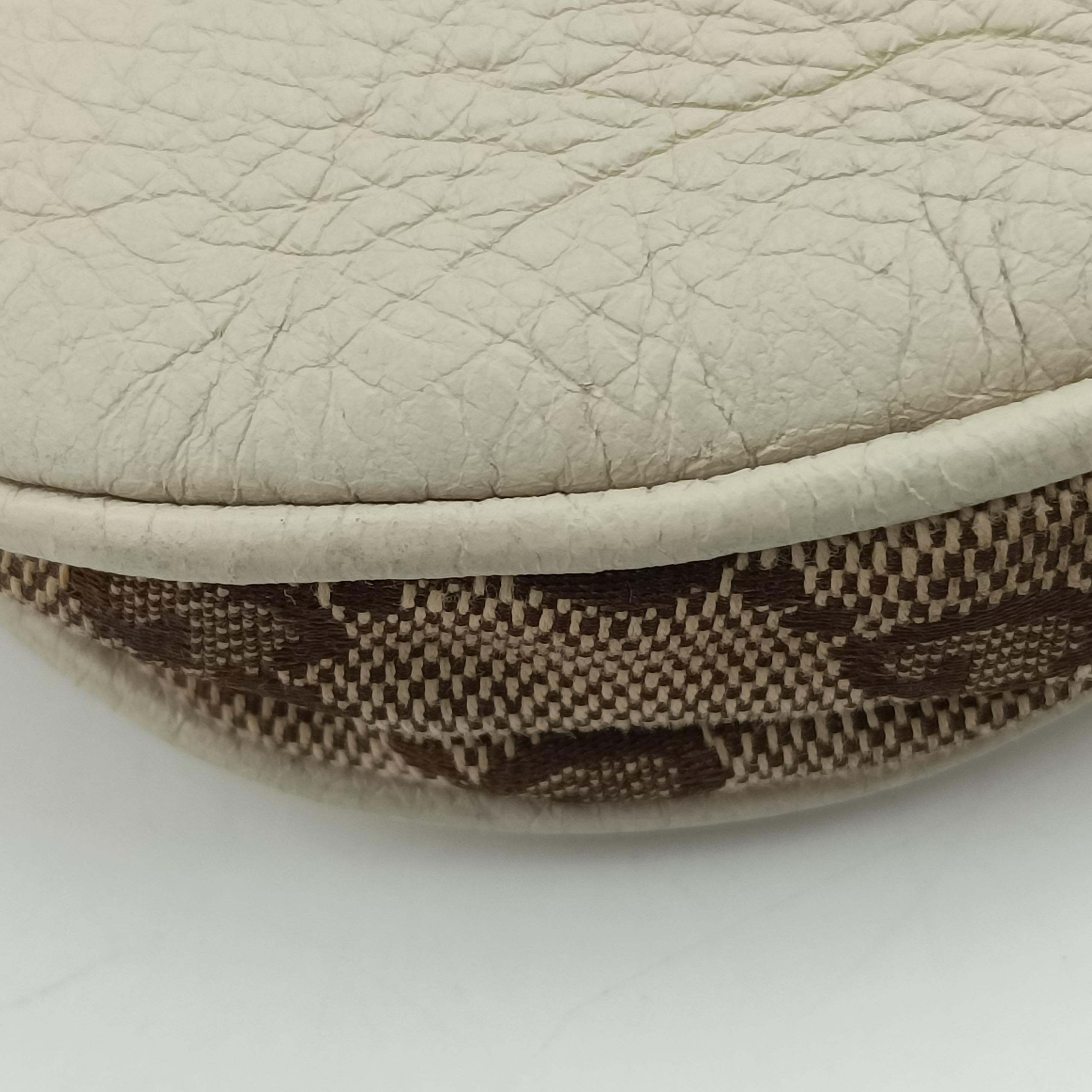 Pre-owned Gucci Charlotte WhitexBeide canvas×leather 203503 shoulderbag | stylenewstar