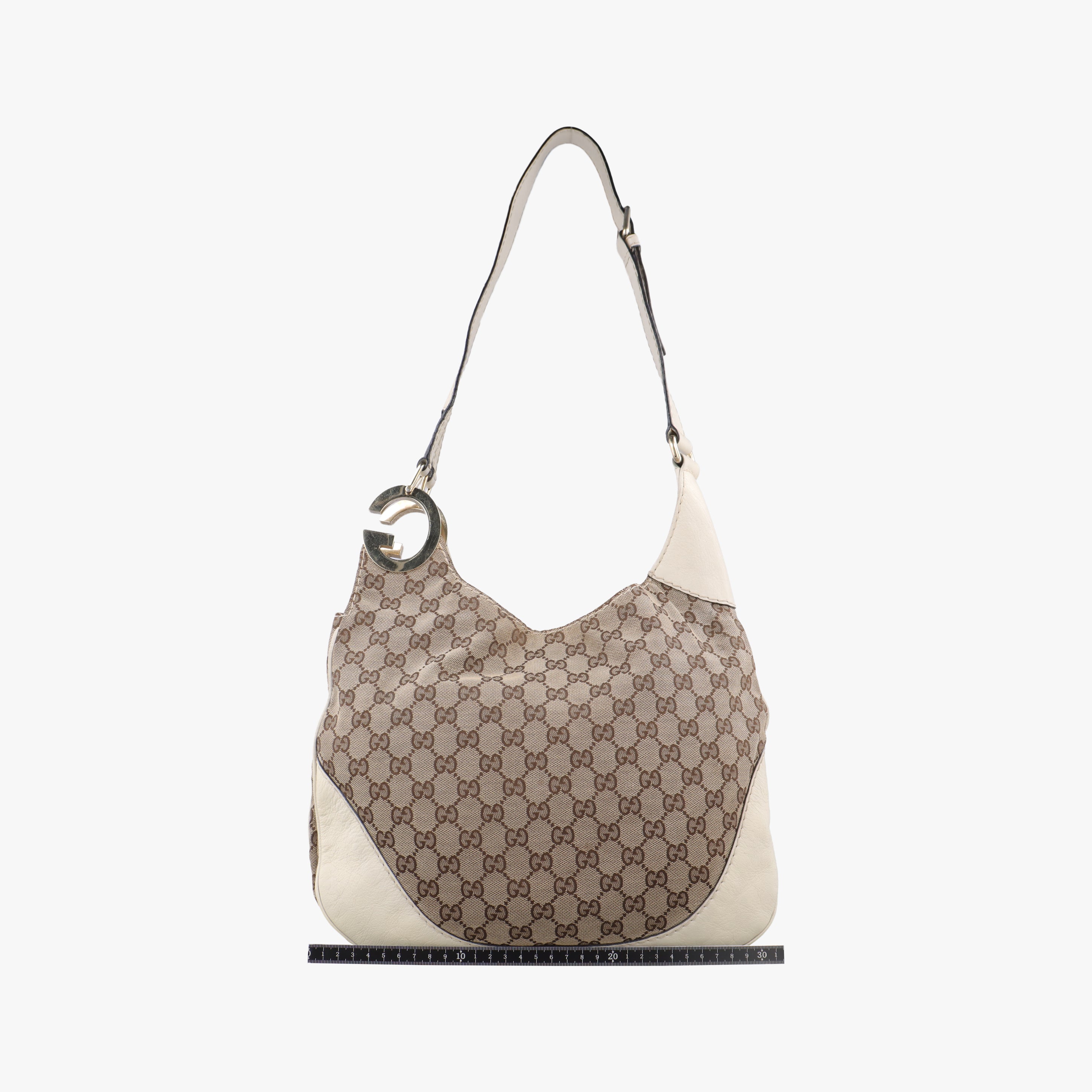 Pre-owned Gucci Charlotte WhitexBeide canvas×leather 203503 shoulderbag | stylenewstar