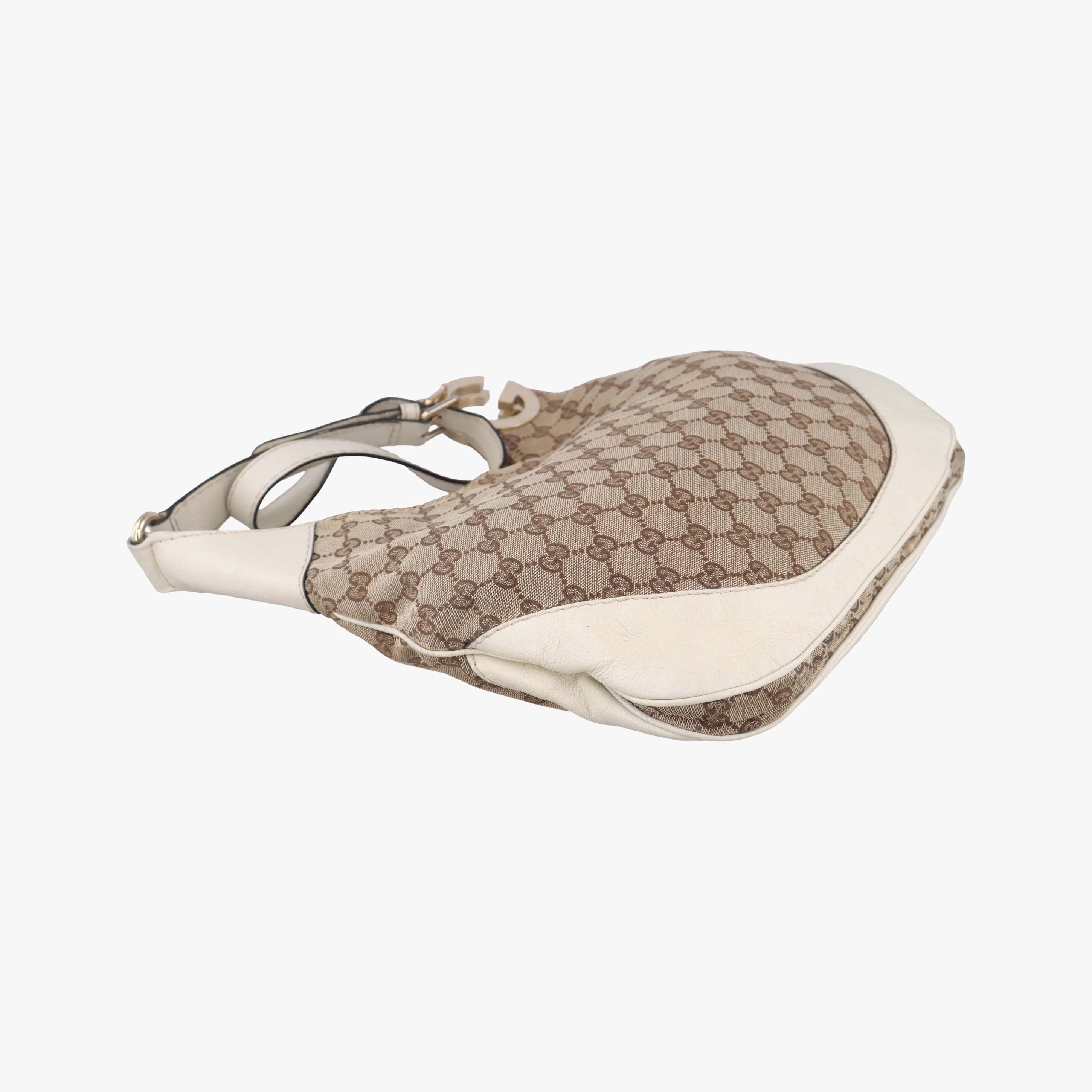 Pre-owned Gucci Charlotte WhitexBeide canvas×leather 203503 shoulderbag | stylenewstar