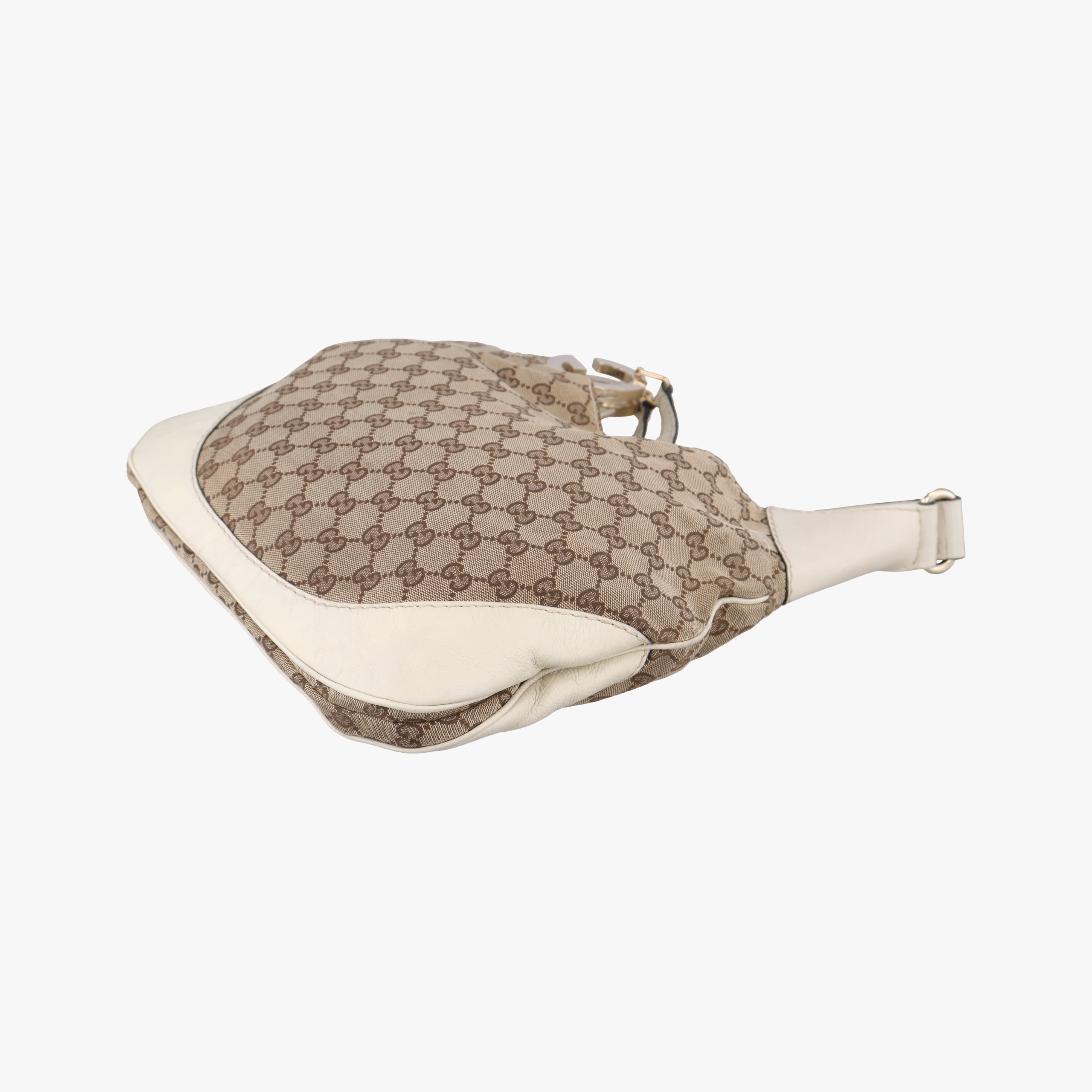 Pre-owned Gucci Charlotte WhitexBeide canvas×leather 203503 shoulderbag | stylenewstar