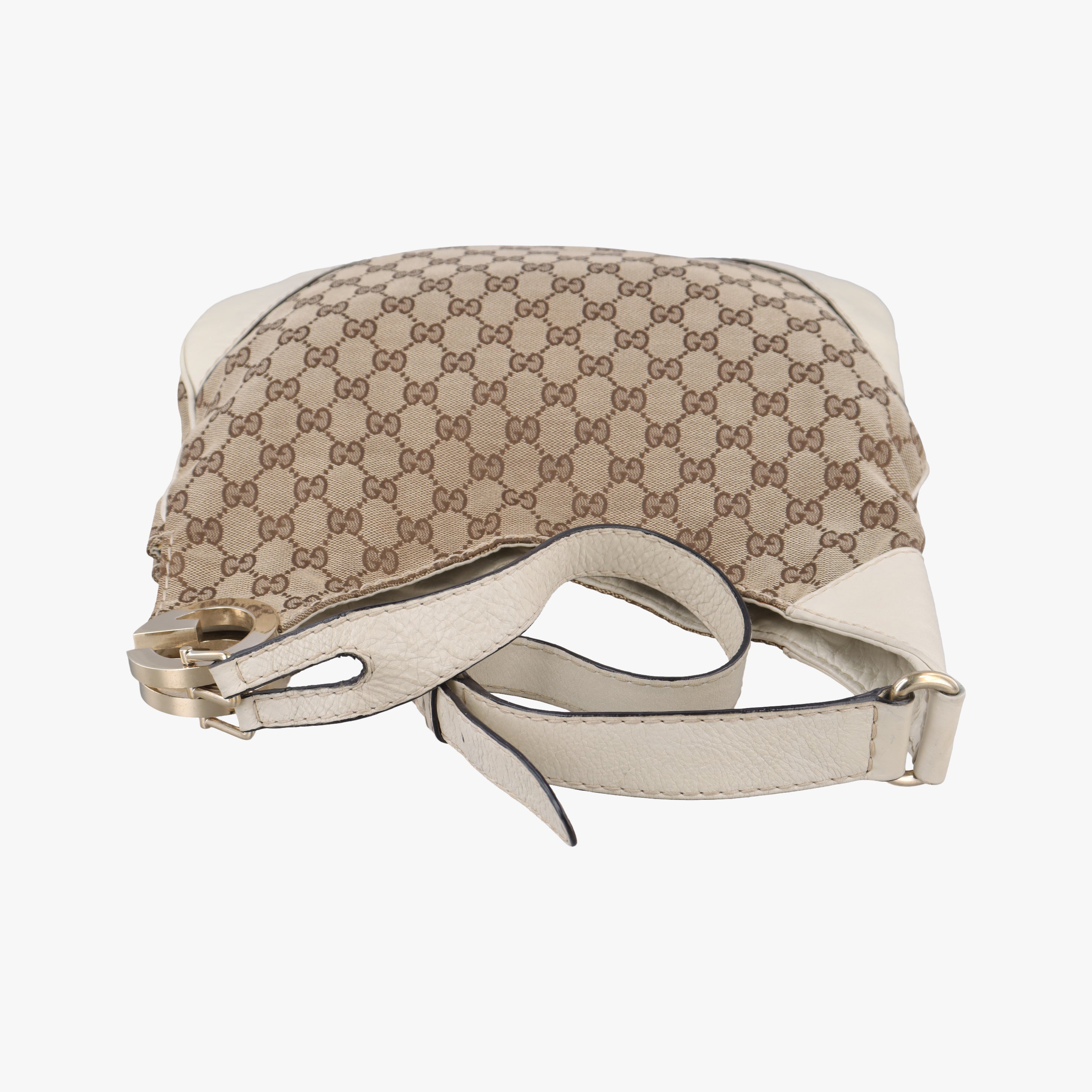 Pre-owned Gucci Charlotte WhitexBeide canvas×leather 203503 shoulderbag | stylenewstar
