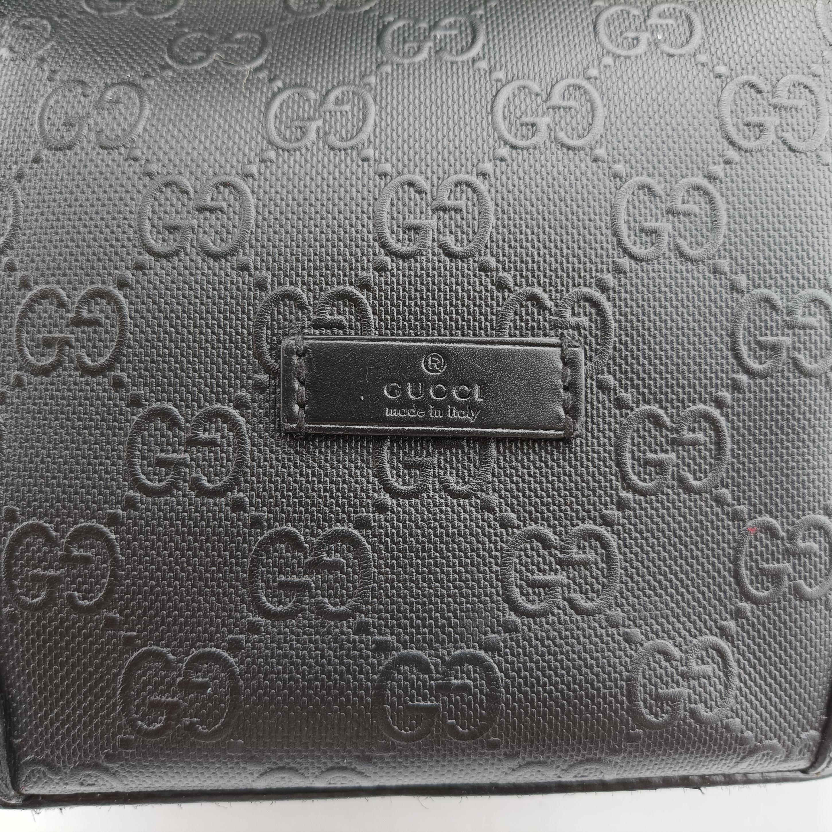 Pre-owned Gucci Bright Diamante Bucket Black Leather 354229 shoulderbag | stylenewstar