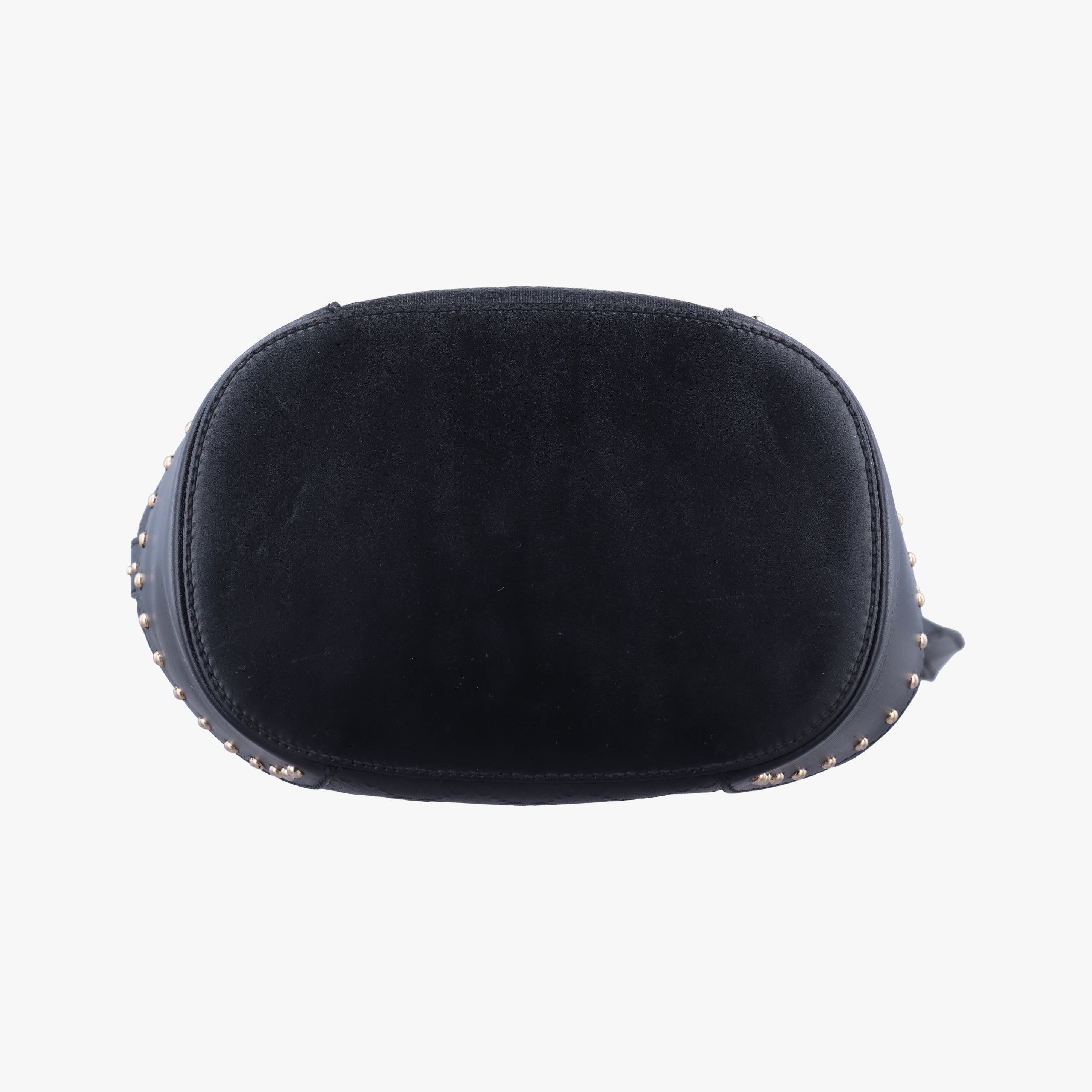 Pre-owned Gucci Bright Diamante Bucket Black Leather 354229 shoulderbag | stylenewstar