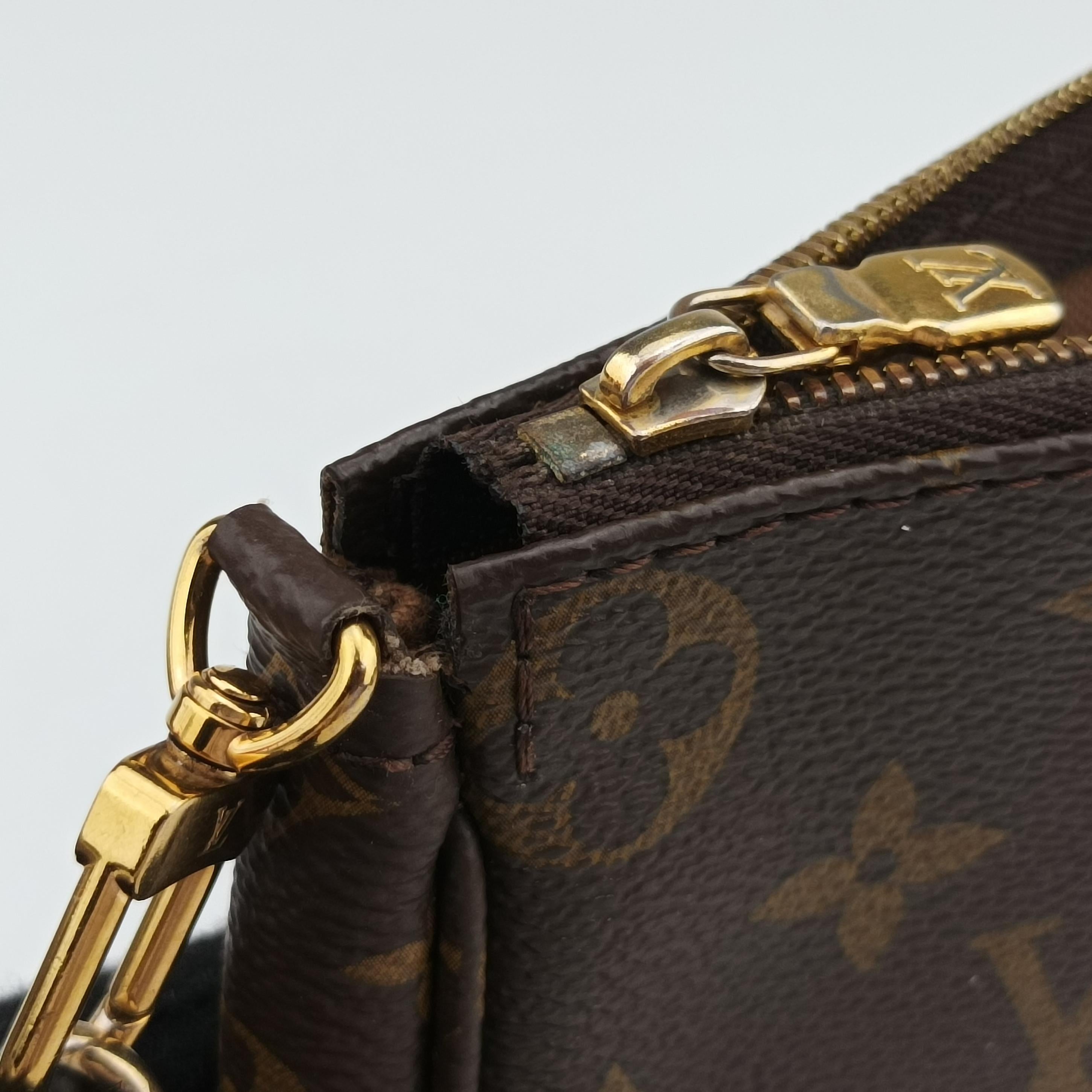 Pre-owned Louis Vuitton MULTI POCHETTE ACCESSOIRES MARRON×ROSE CLAIRE Monogram Canvas M44840 shoulderbag | stylenewstar