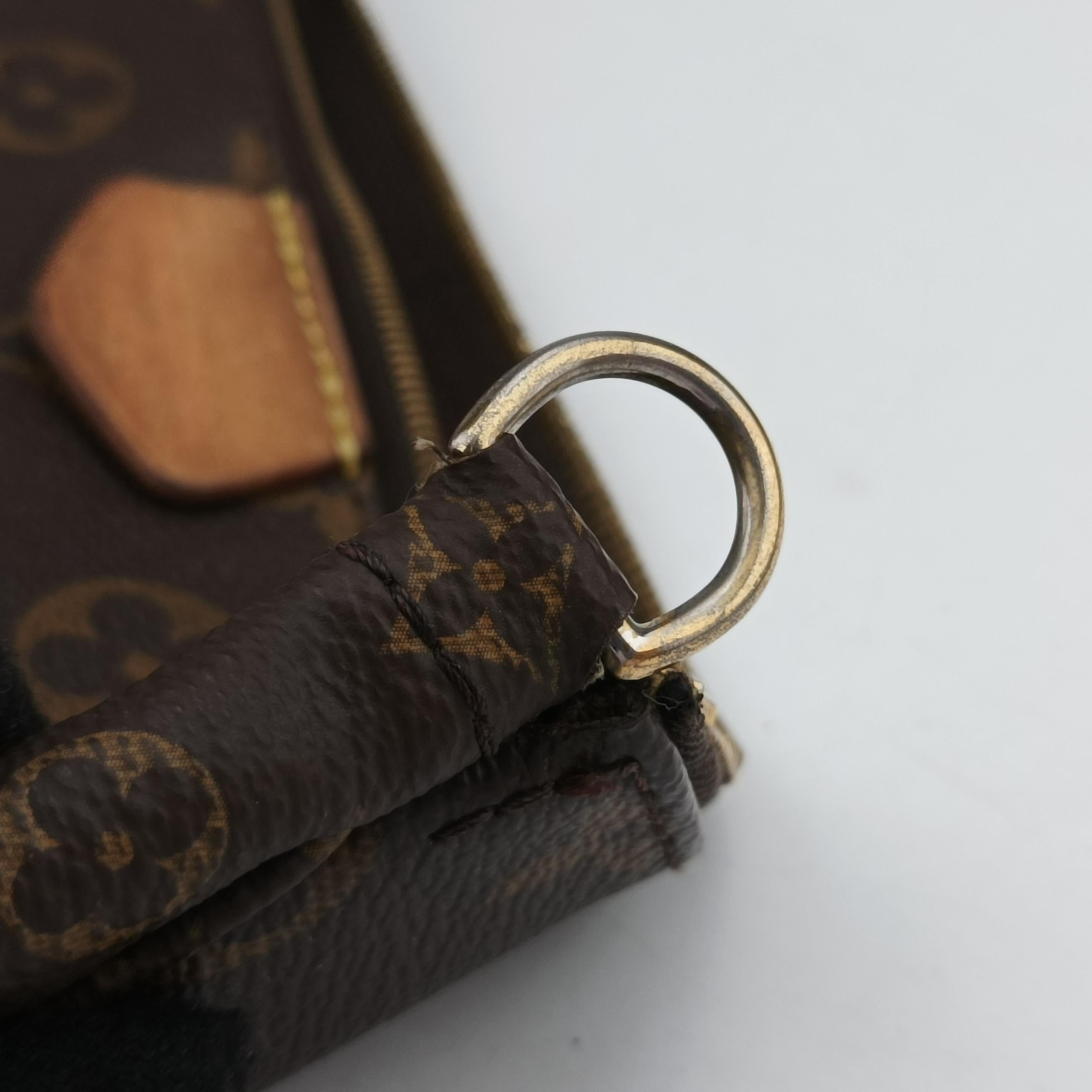 Pre-owned Louis Vuitton MULTI POCHETTE ACCESSOIRES MARRON×ROSE CLAIRE Monogram Canvas M44840 shoulderbag | stylenewstar