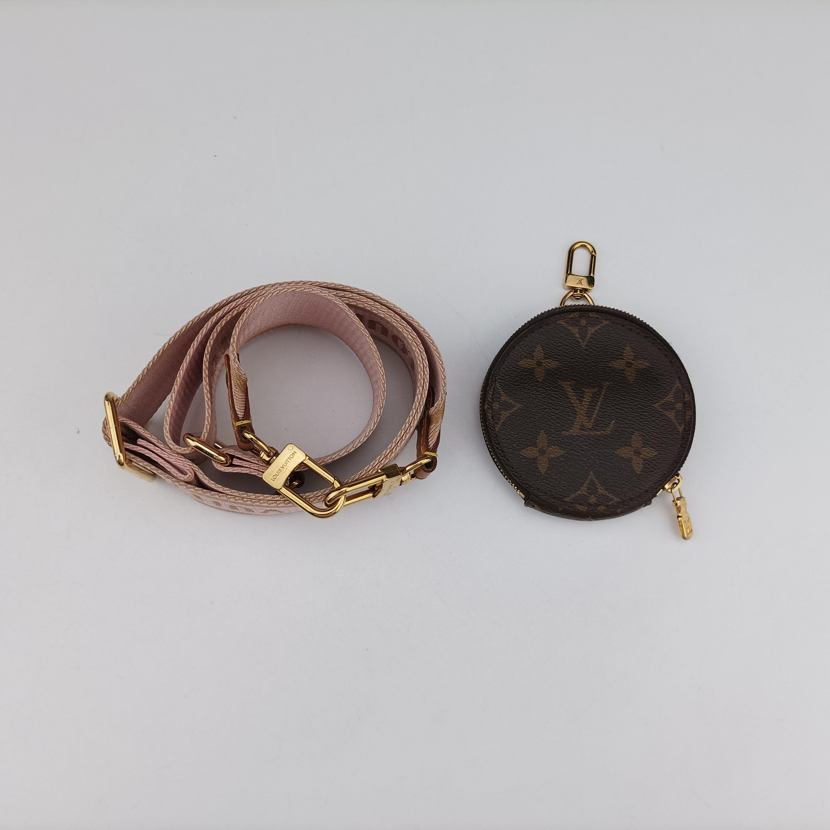 Pre-owned Louis Vuitton MULTI POCHETTE ACCESSOIRES MARRON×ROSE CLAIRE Monogram Canvas M44840 shoulderbag | stylenewstar