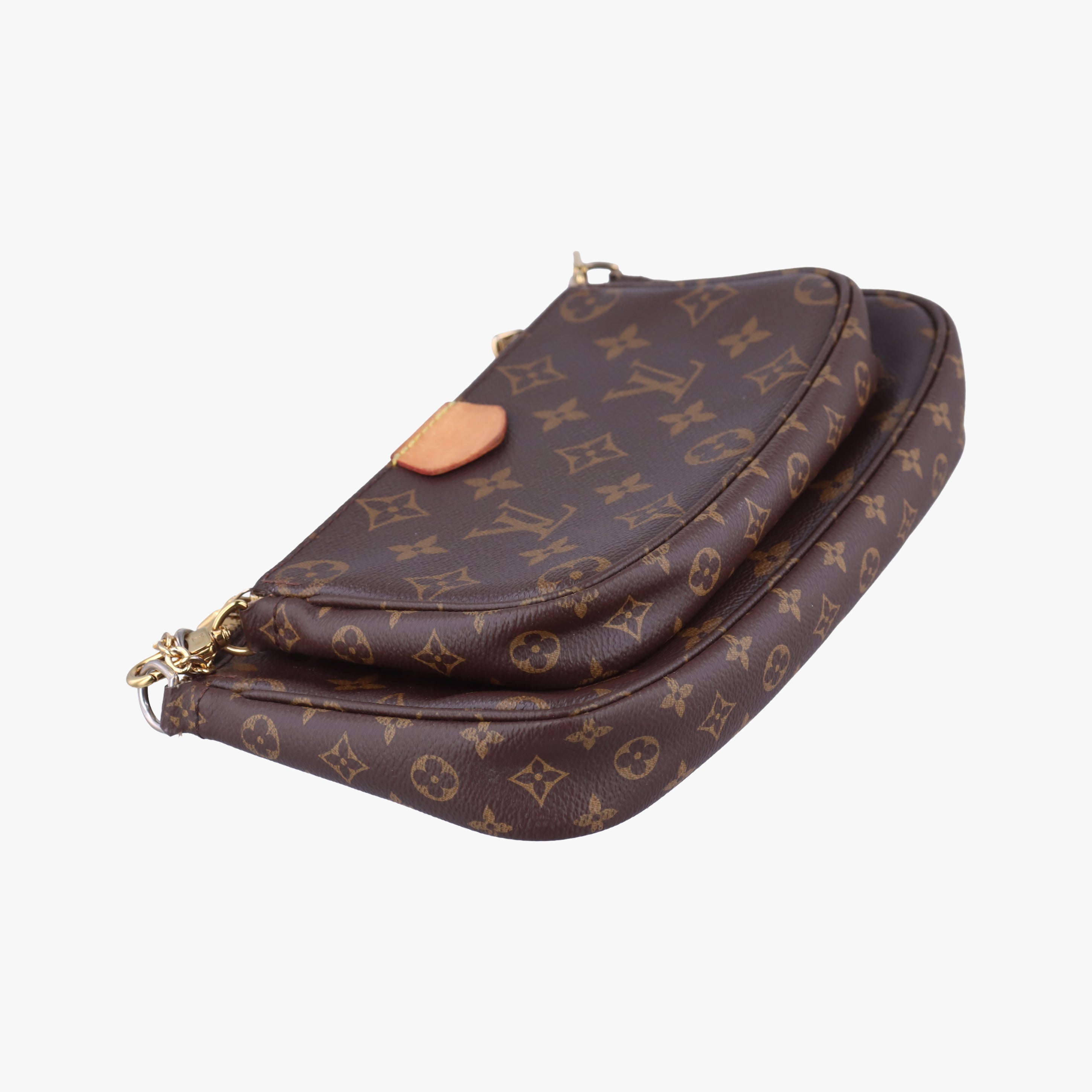 Pre-owned Louis Vuitton MULTI POCHETTE ACCESSOIRES MARRON×ROSE CLAIRE Monogram Canvas M44840 shoulderbag | stylenewstar