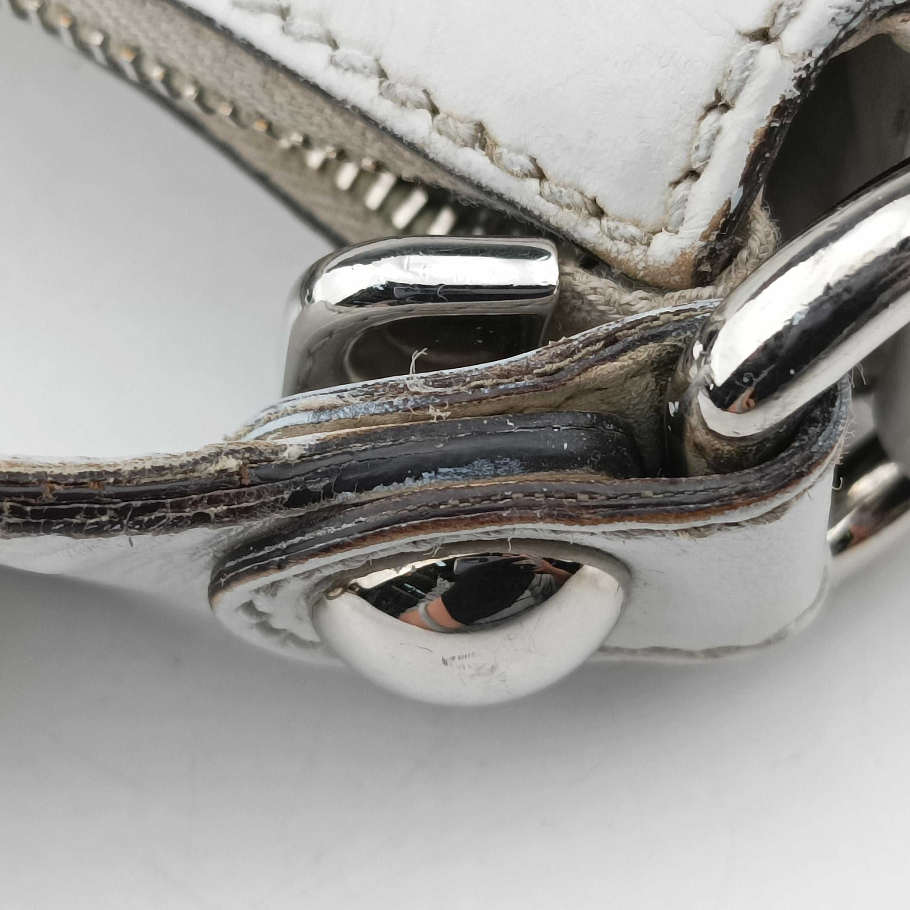 Pre-owned Gucci Horsebit Creole Hobo White Leather 232961 shoulderbag | stylenewstar