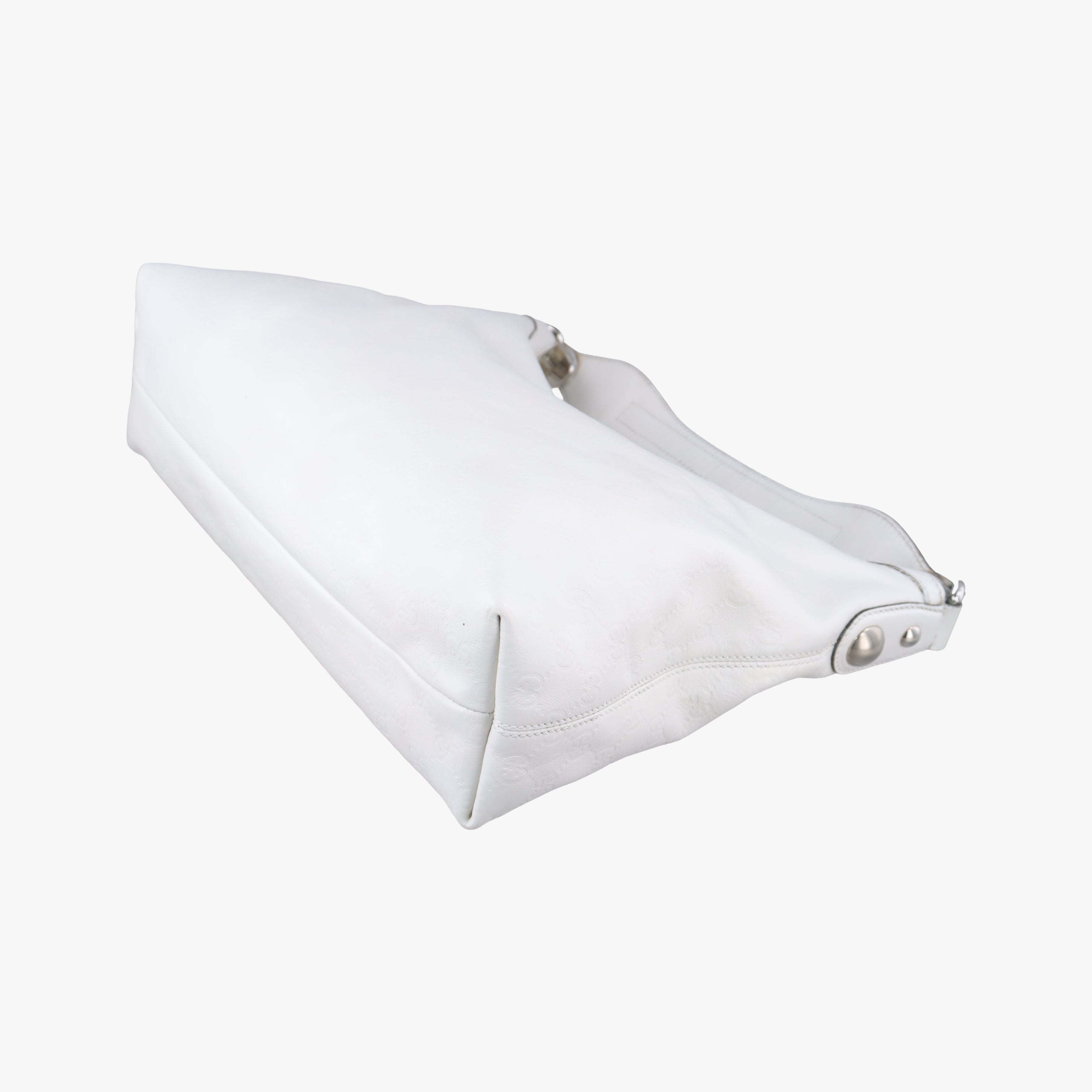 Pre-owned Gucci Horsebit Creole Hobo White Leather 232961 shoulderbag | stylenewstar