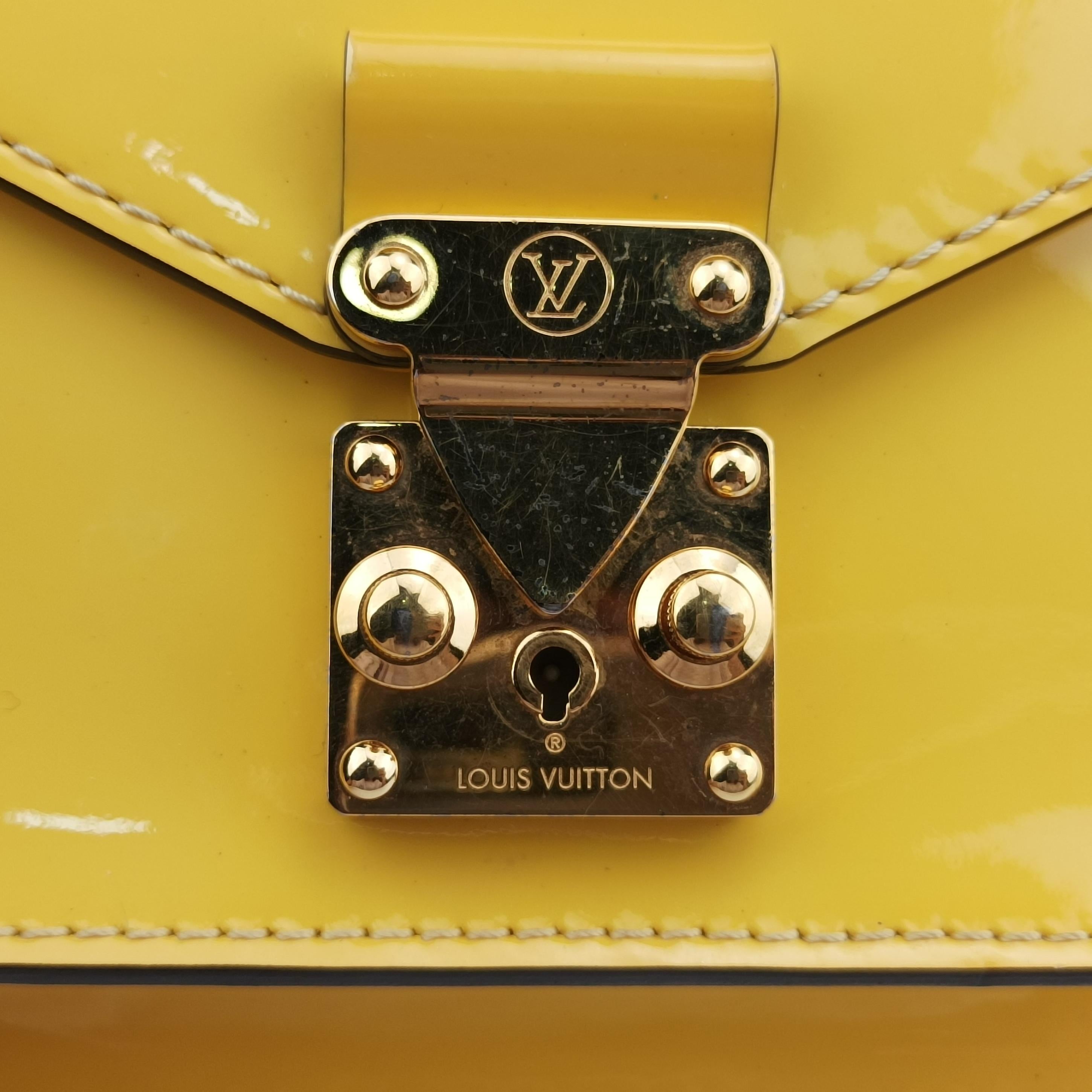 Pre-owned Louis Vuitton Monceau BB Yellow Vernis M40978 shoulderbag | stylenewstar