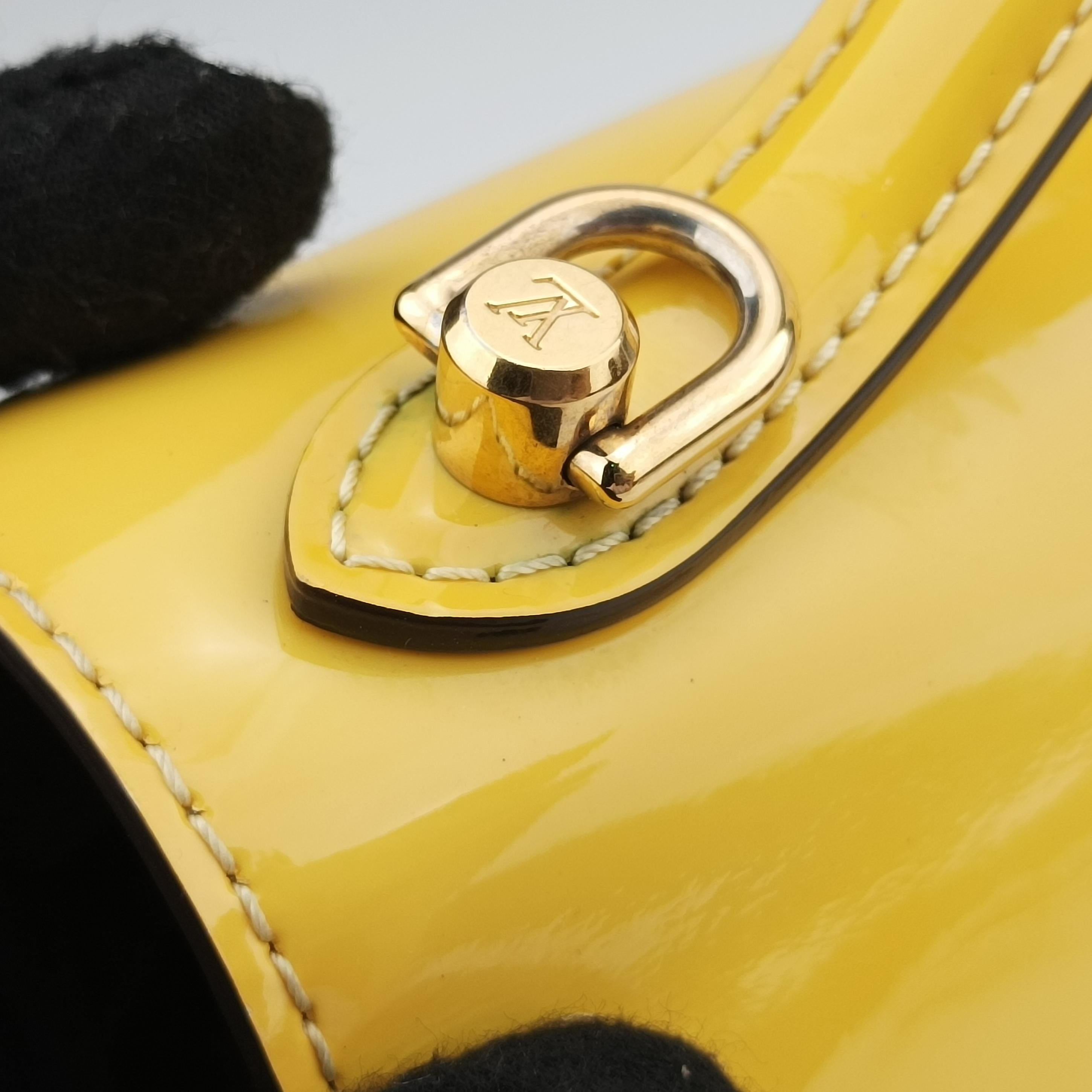 Pre-owned Louis Vuitton Monceau BB Yellow Vernis M40978 shoulderbag | stylenewstar
