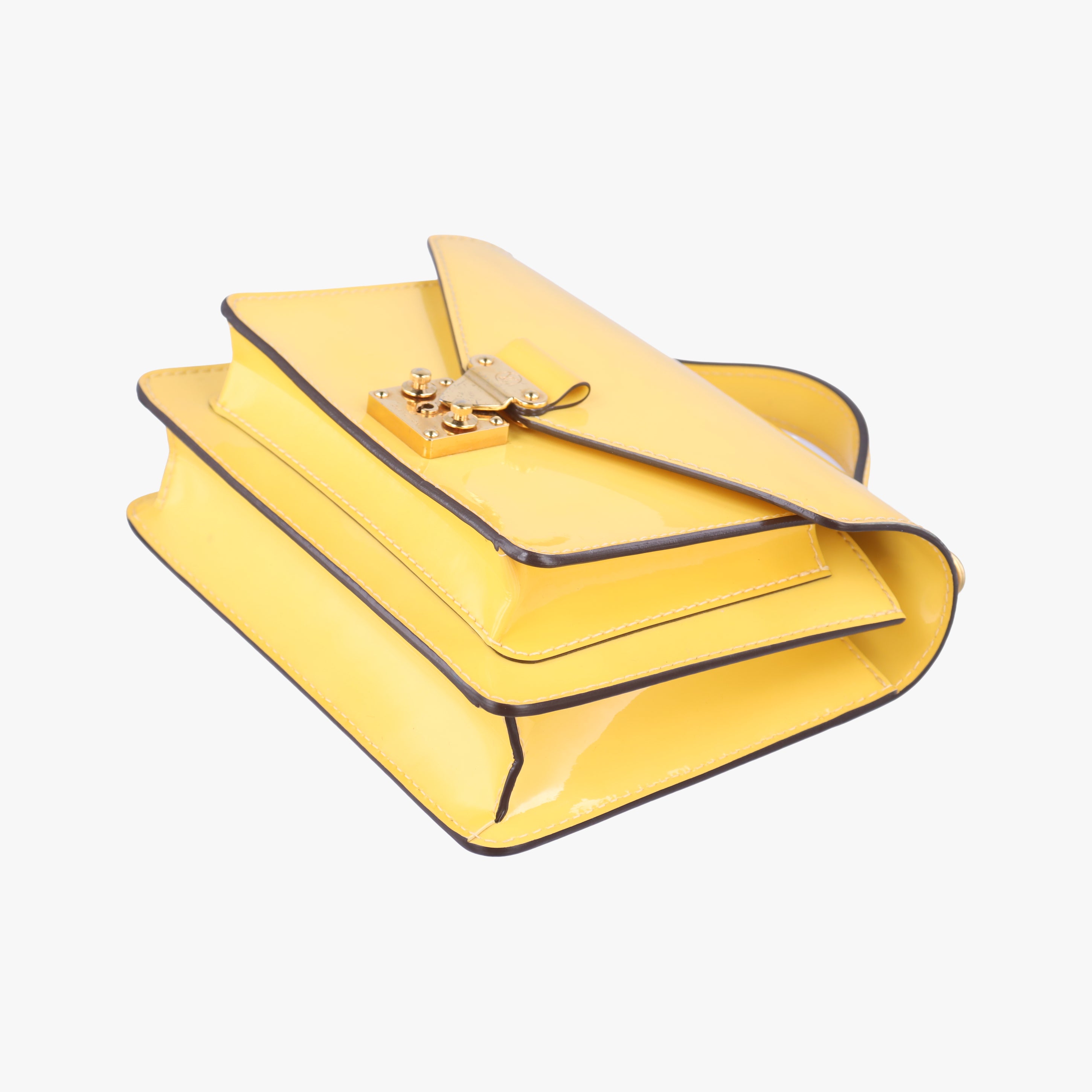 Pre-owned Louis Vuitton Monceau BB Yellow Vernis M40978 shoulderbag | stylenewstar