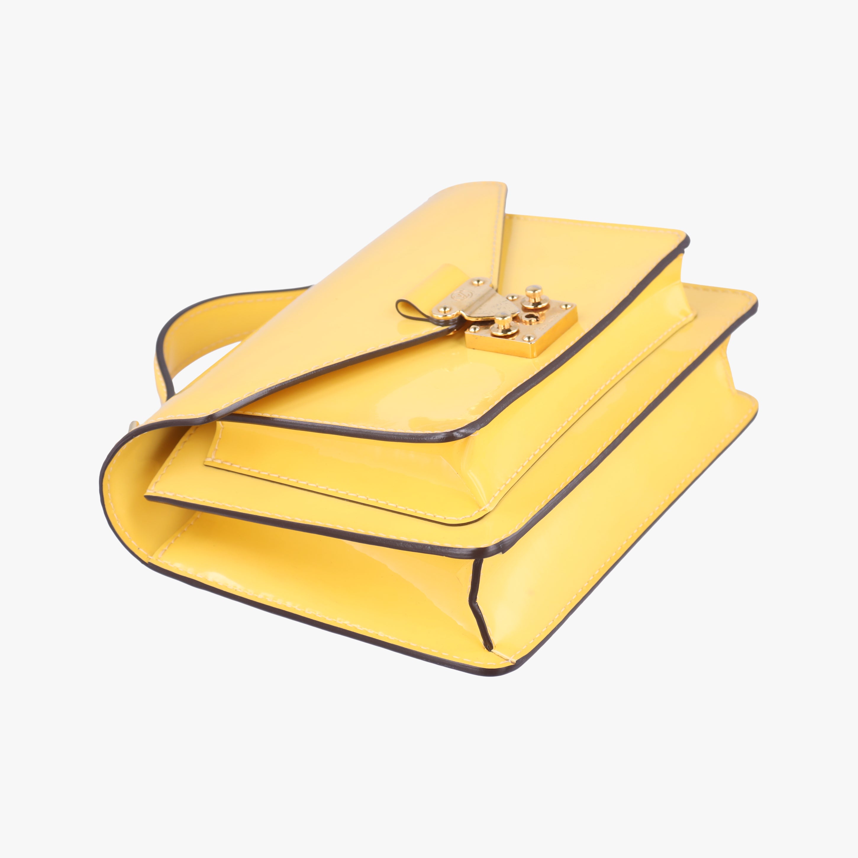 Pre-owned Louis Vuitton Monceau BB Yellow Vernis M40978 shoulderbag | stylenewstar