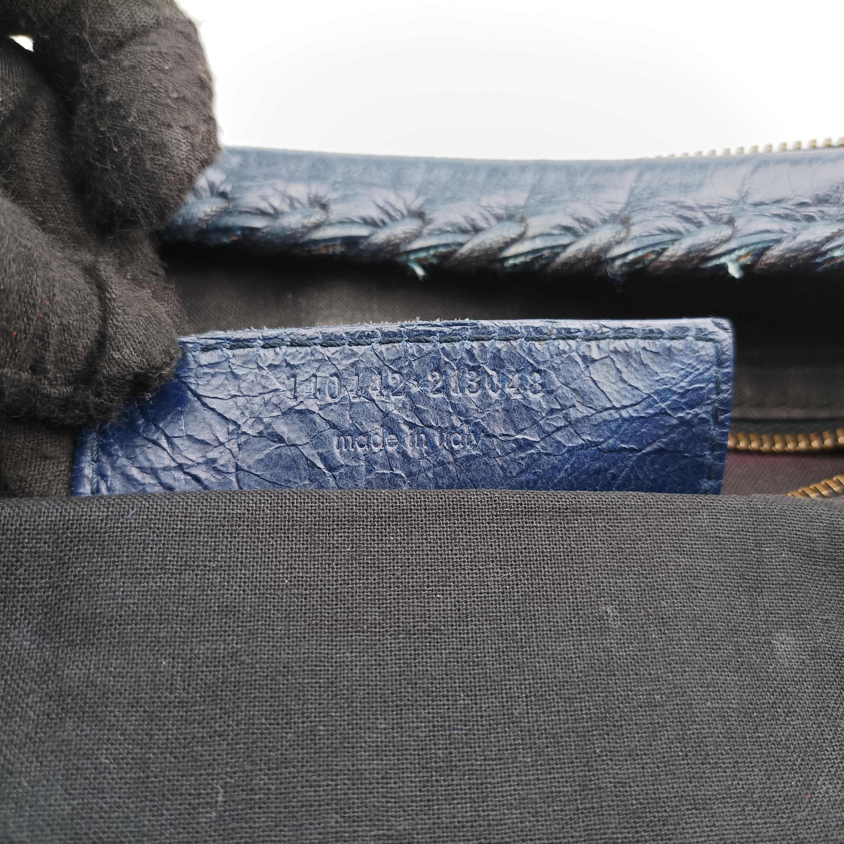 Secondhand Balenciaga The Day Navy lambskin  shoulderbag | stylenewstar