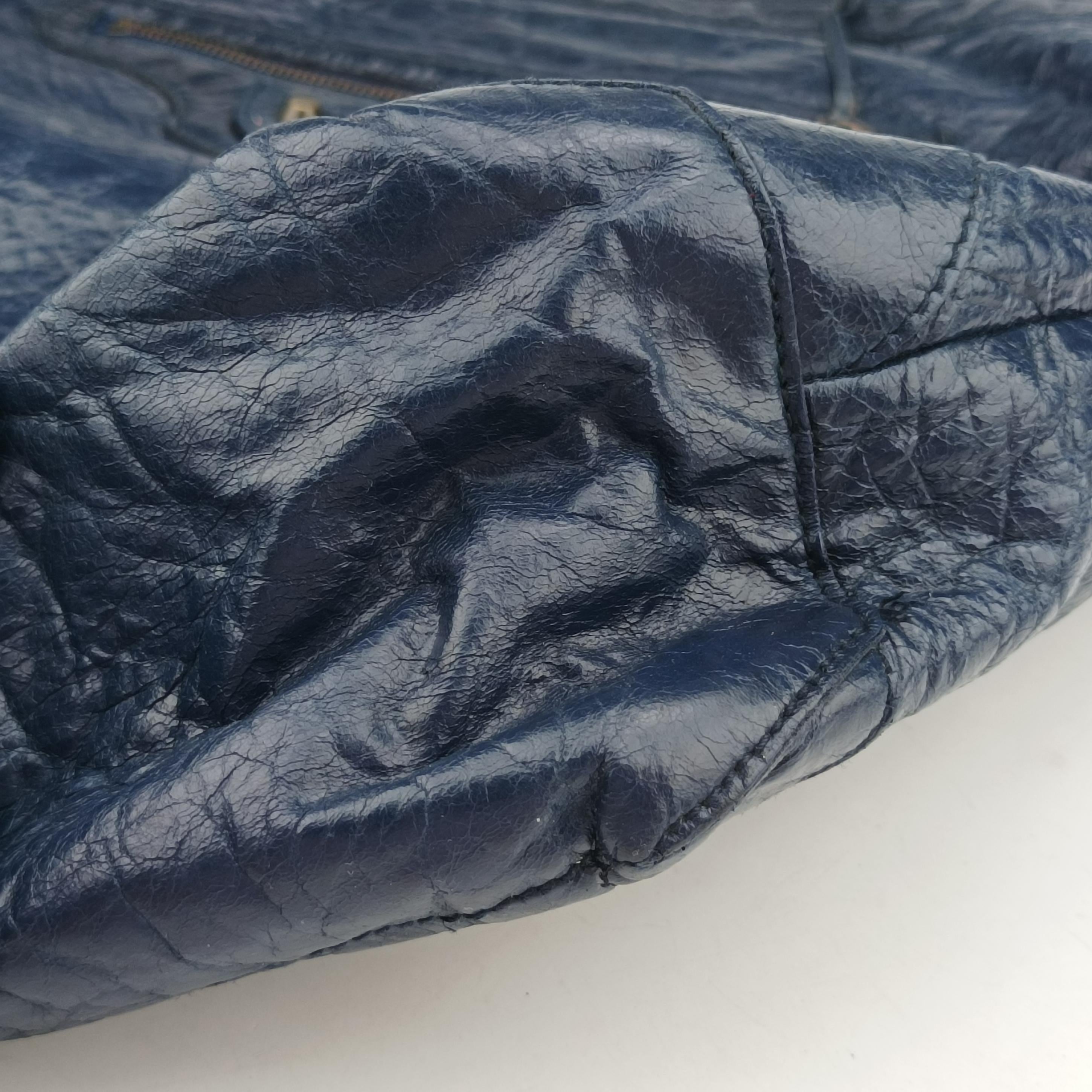 Secondhand Balenciaga The Day Navy lambskin  shoulderbag | stylenewstar