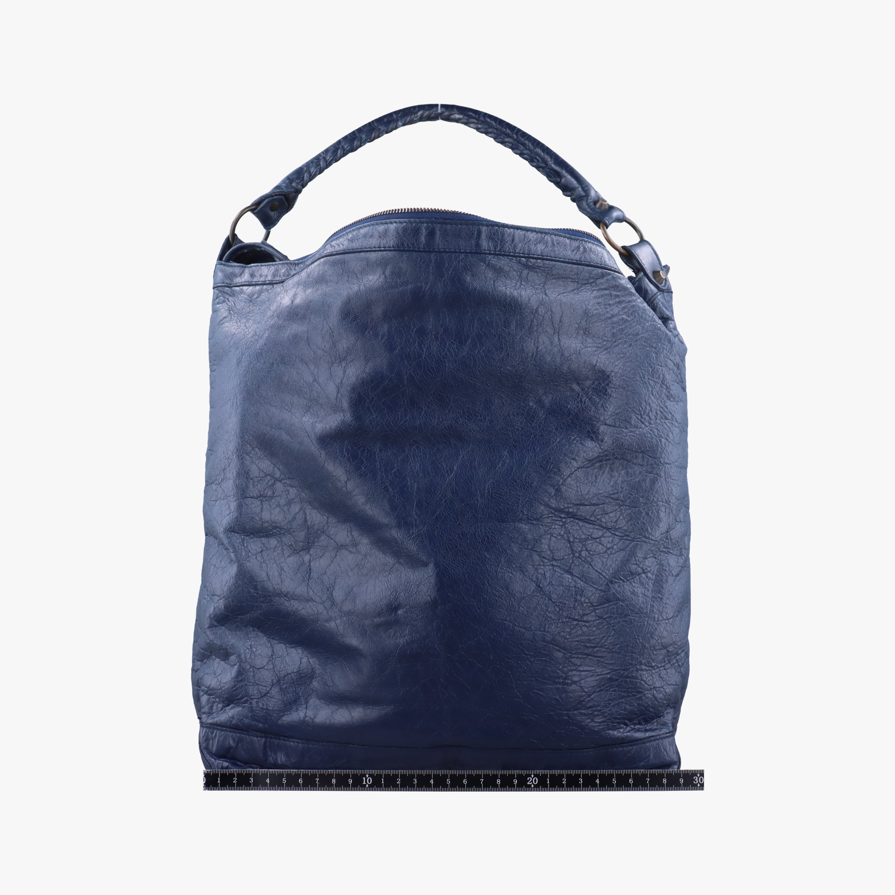 Secondhand Balenciaga The Day Navy lambskin  shoulderbag | stylenewstar